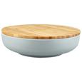 Schüssel Anabel Grau L mit Deckel - Naturfarben/Grau, Natur, Holz/Holzwerkstoff (25,4/6,8cm) - Zandiara