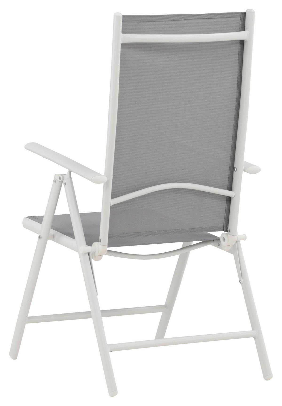Gartenstuhl 2er-Set Break ca. 55x108 cm Grau/Weiß - Weiß/Grau, KONVENTIONELL, Textil/Metall (55/108/62cm) - Gardenson