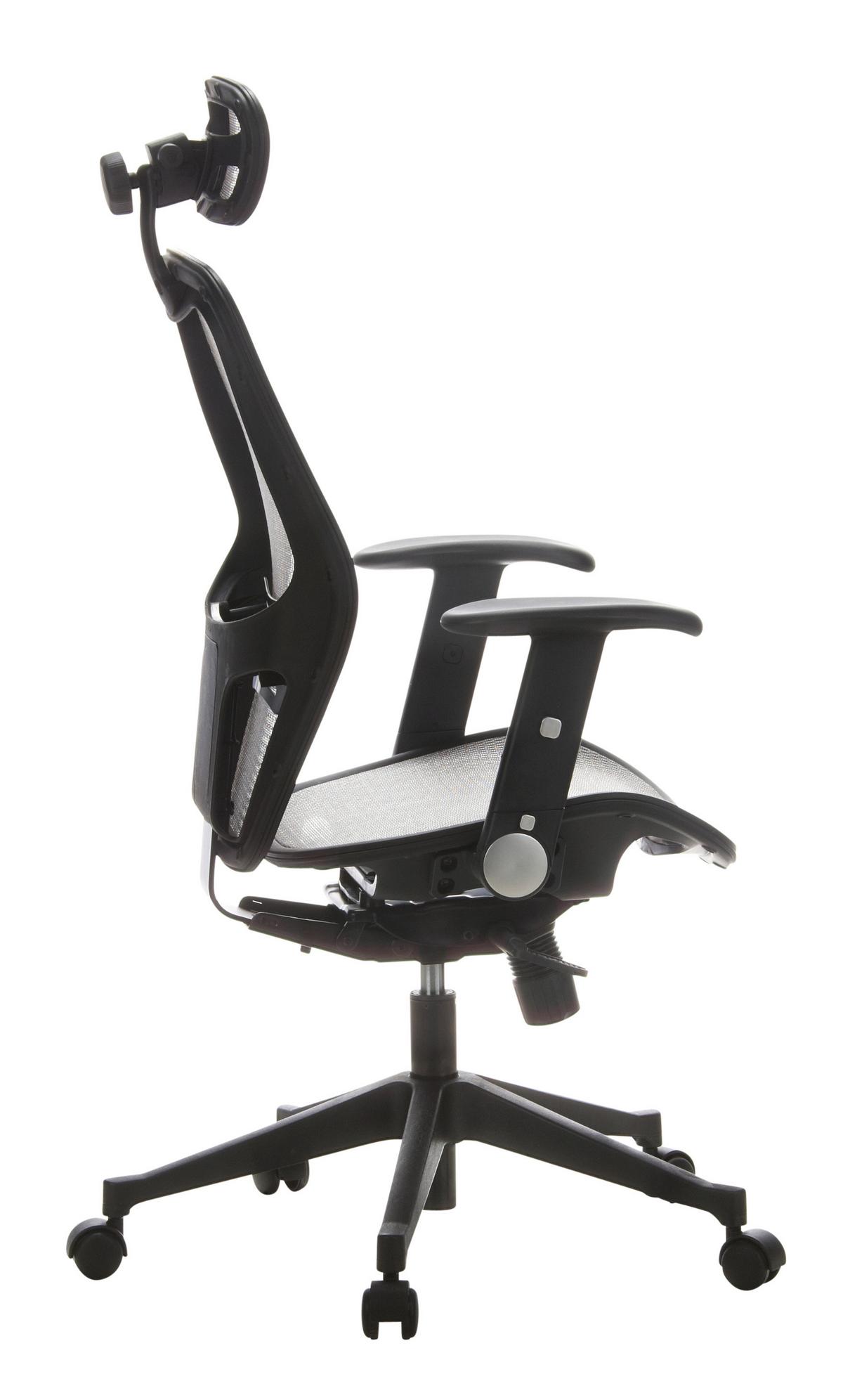Pisarniški Stol Air-port, Srebnro-Siva - siva/črna, Basics, umetna masa/tekstil (59/117/48cm) - MID.YOU