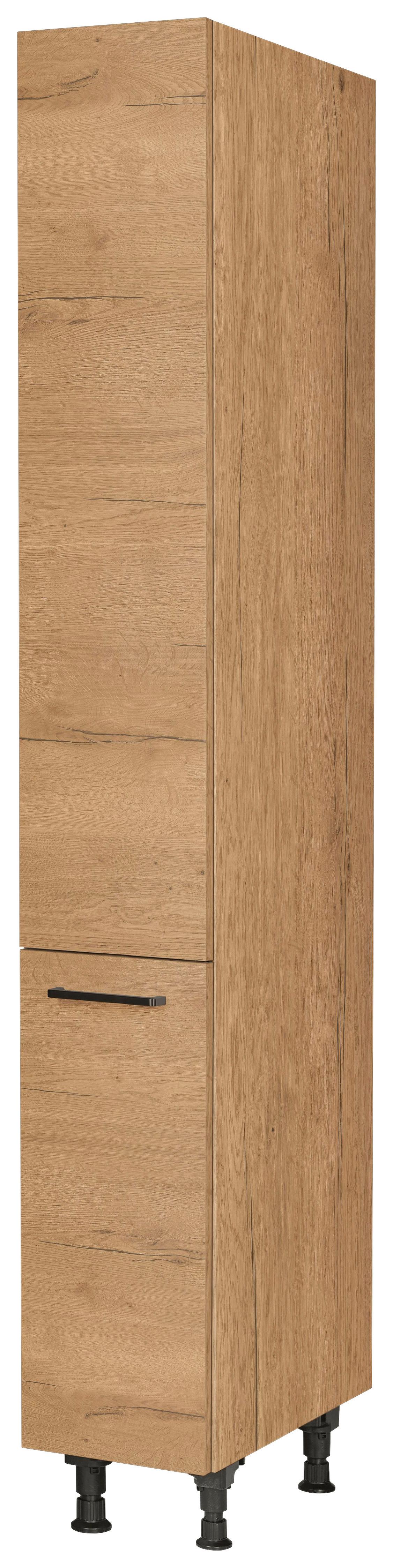 Apothekerschrank Structura Eiche - Eichefarben/Schwarz, MODERN, Holzwerkstoff/Metall (30/216,6/58cm) - Nobilia