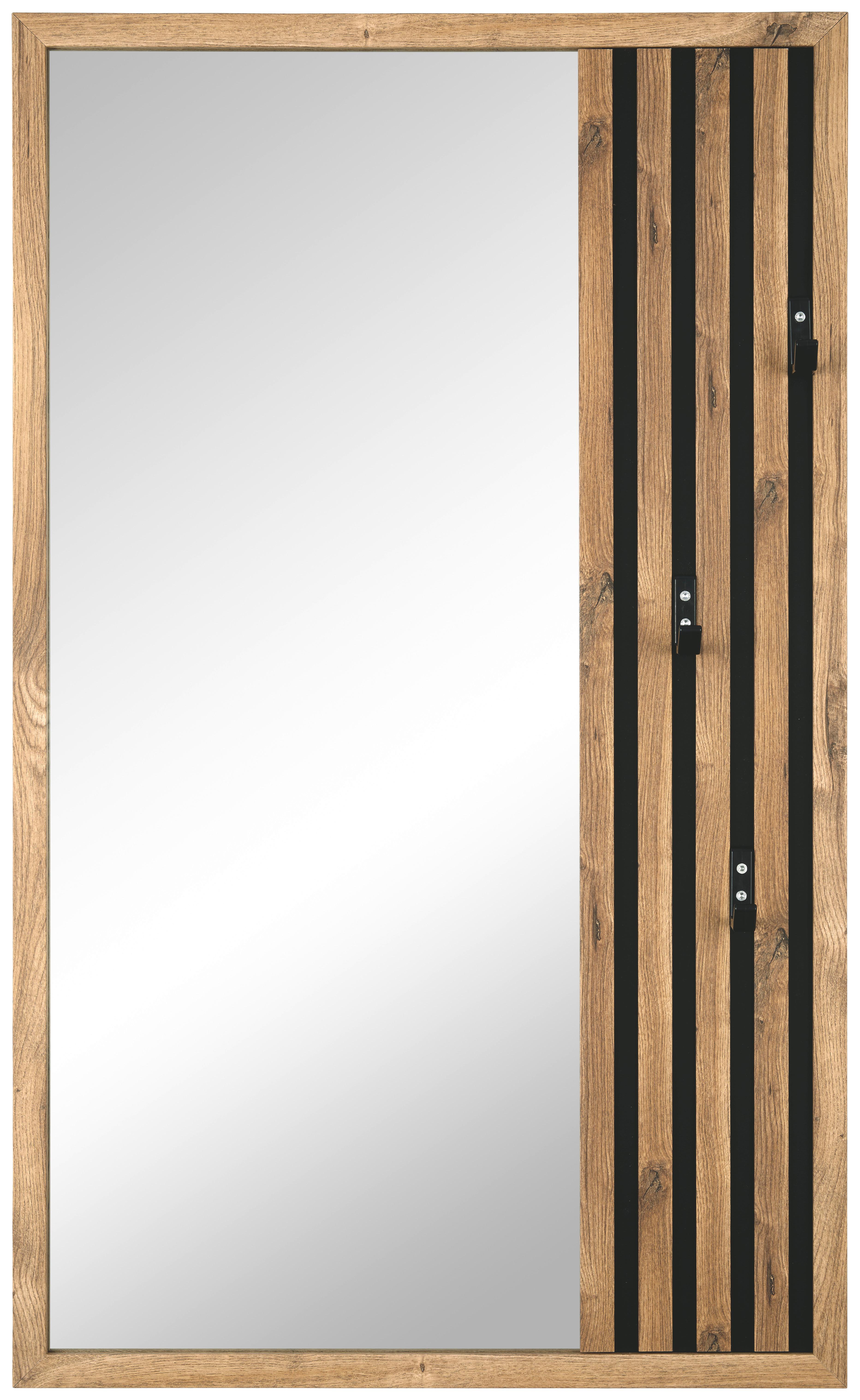 Cuier cu montare pe perete SAVANNAH - culoare lemn stejar, Trend, sticlă/material pe bază de lemn (60/100/1,63cm) - Modern Living