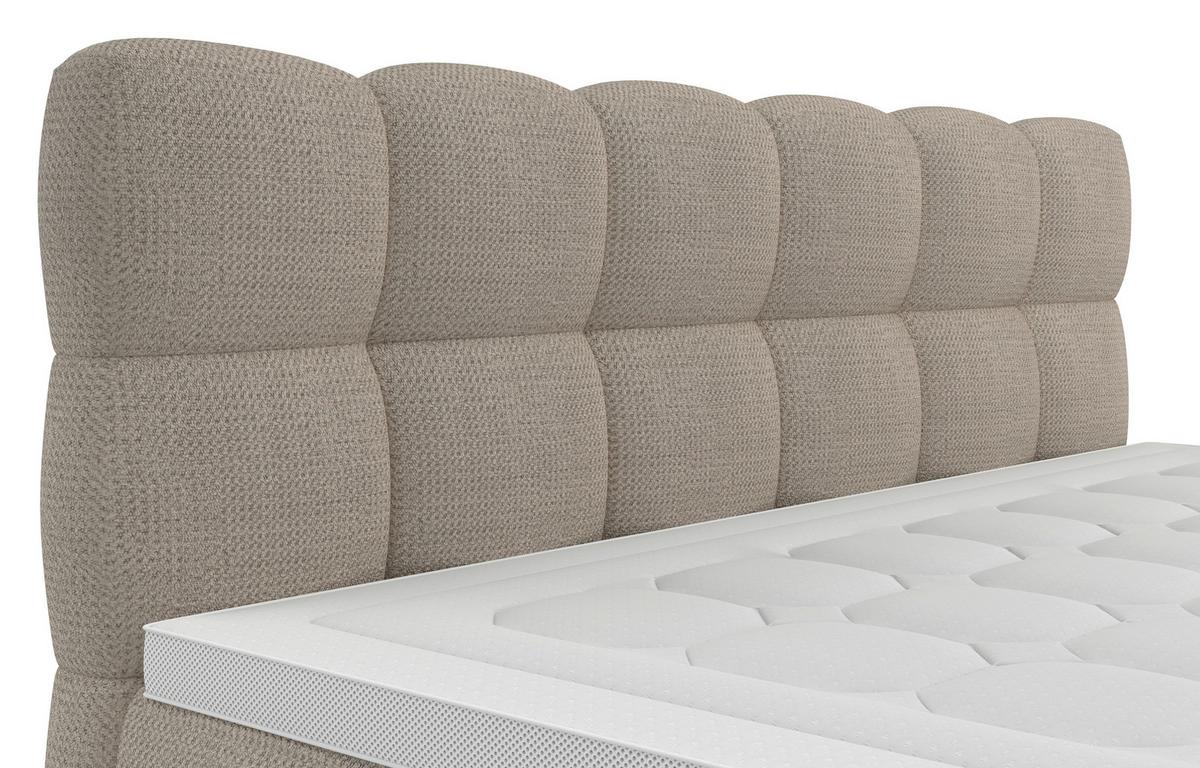 Boxspring Krevet Brisbane - bež/crna, Trend, drvni materijal/drvo (120/220cm) - Premium Living