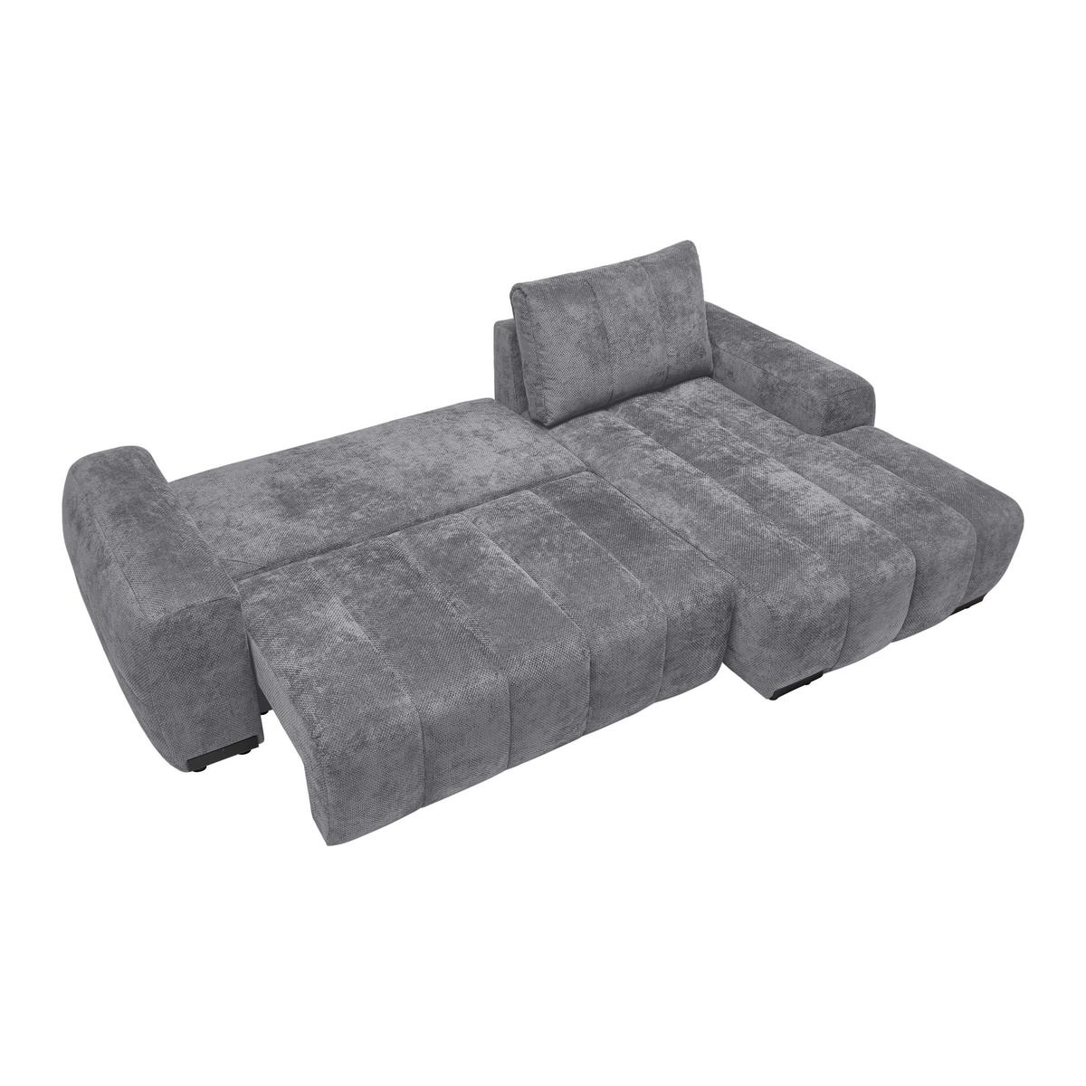 Wohnlandschaft Bolonia Grau - Schwarz Hochglanz/Grau, MODERN, Textil/Metall (273/93/166cm) - Mömax