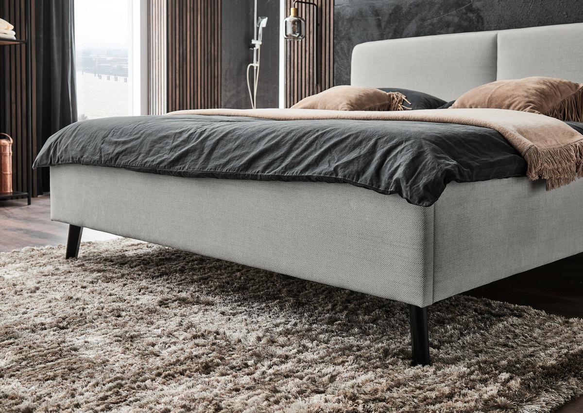 Polsterbett Palma Hellgrau ca. 180x200cm - Hellgrau, Konventionell, Holz/Textil (180/200cm) - Premium Living
