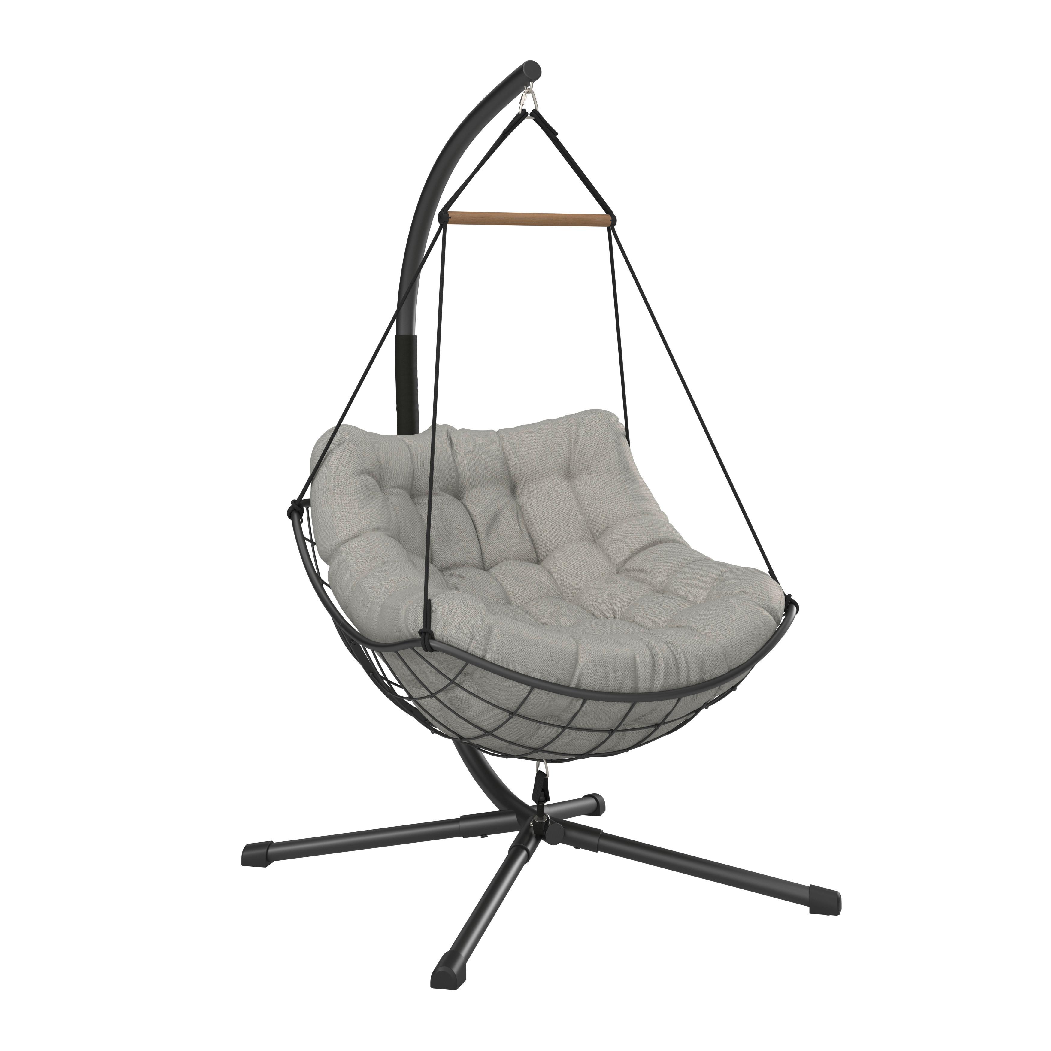 Viseči Stol Rom, Antracit, Svetlo Siva - barva oreha/antracit, Moderno, kovina/tekstil (100/191/120cm) - Mömax