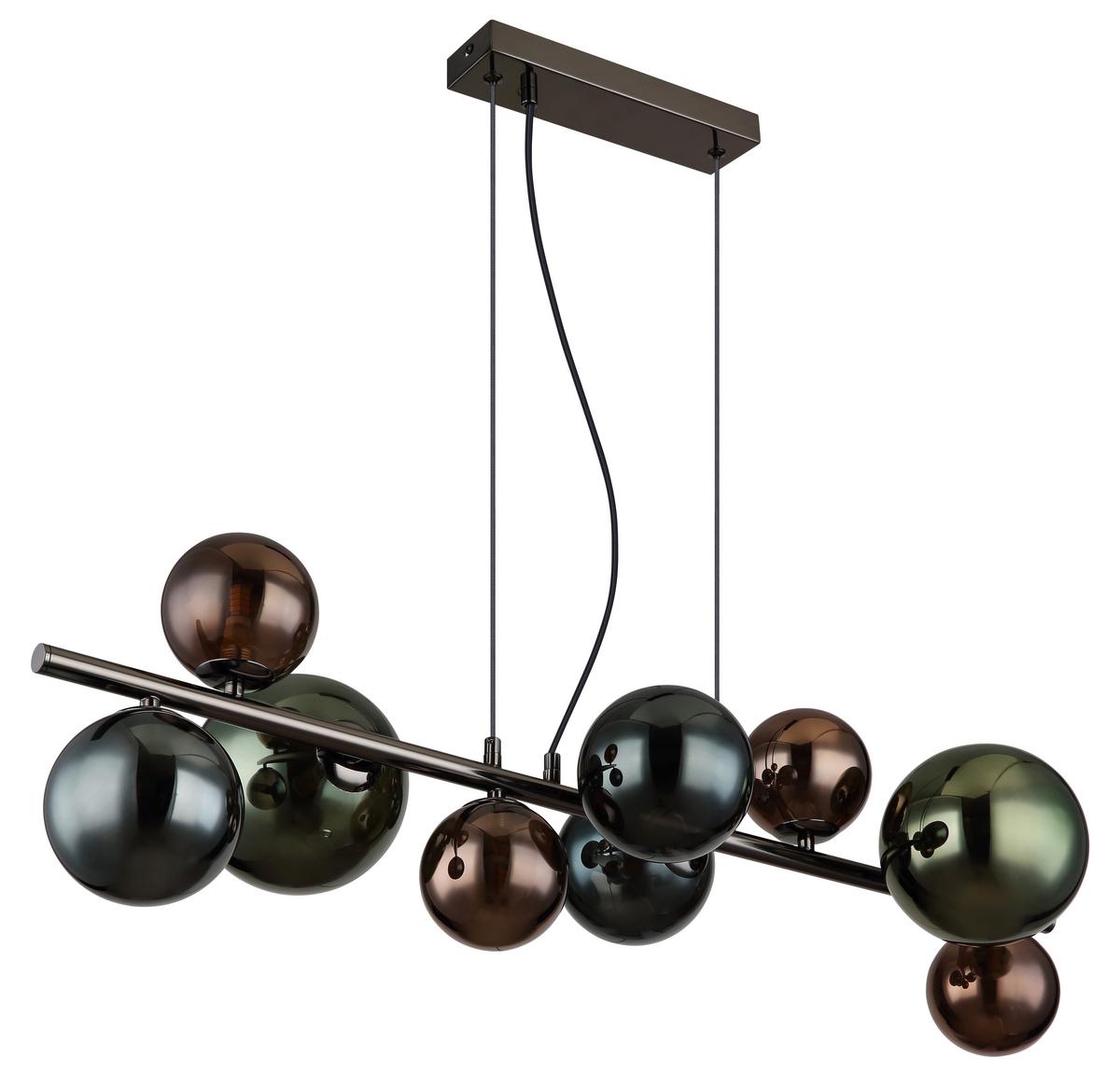Viseča Led-svetilka Riha, S Sijalko - barve petroleja/siva, Design, kovina/steklo (86/36/120cm) - Globo
