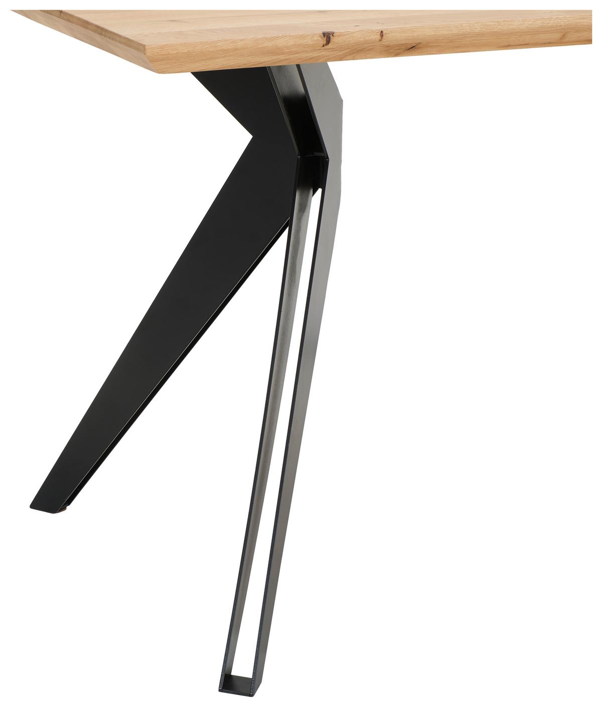BIURKO ALINA -EXKLUSIV- - dąb dziki/czarny, Natur, metal/drewno (160/70/75cm) - Linea Natura