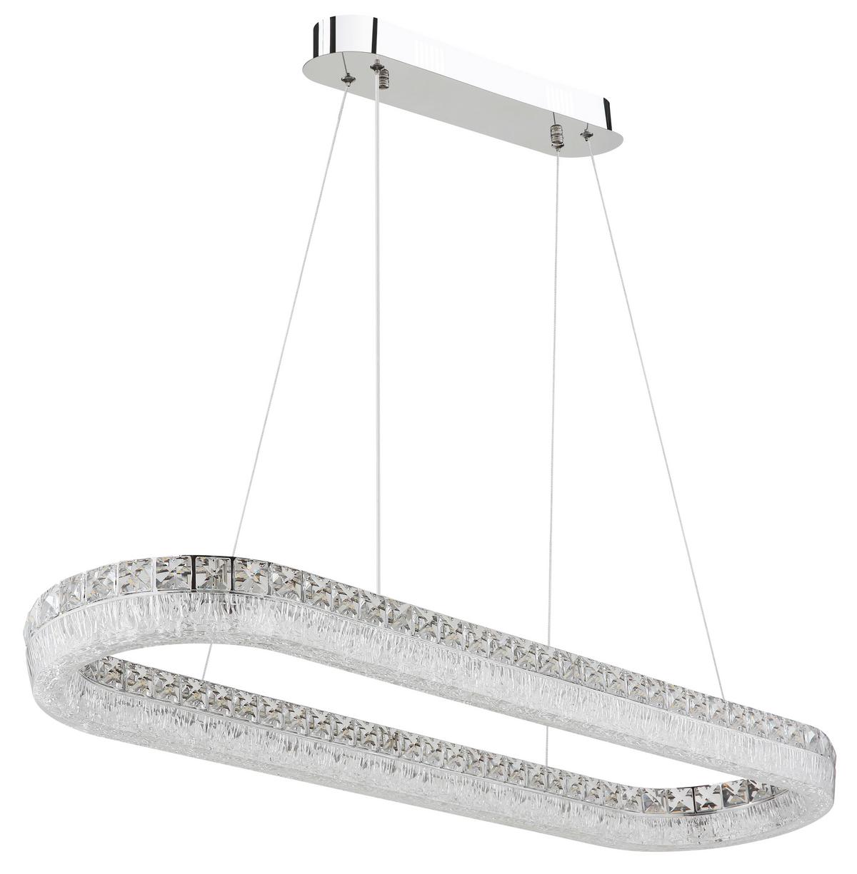 Led Viseća Svjetiljka Laurel - prozirno/boje kroma, Konvencionalno, staklo/metal (120/31,5/100,1cm) - Globo