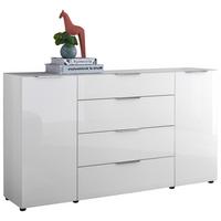 Sideboard Siena Weiss - Chromfarben/Weiss, Modern, Glas/Holzwerkstoff (180/99/40cm) - Mömax