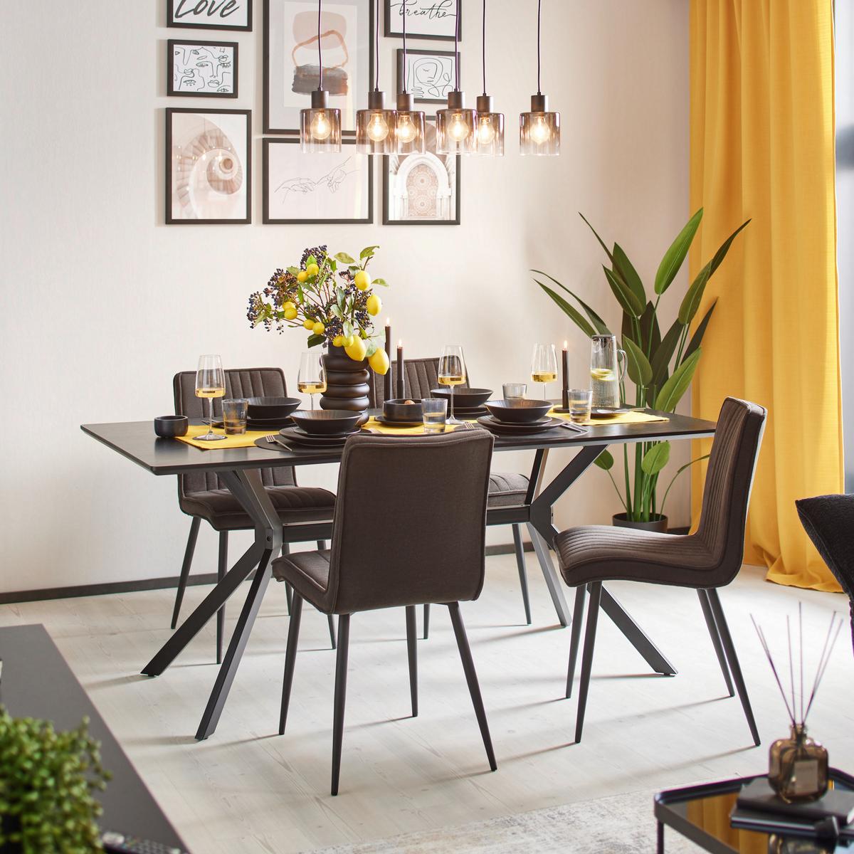 Hängeleuchte Estelle in Schwarz max. 25 Watt - Schwarz, Glas/Metall (77/18/120cm) - Mömax