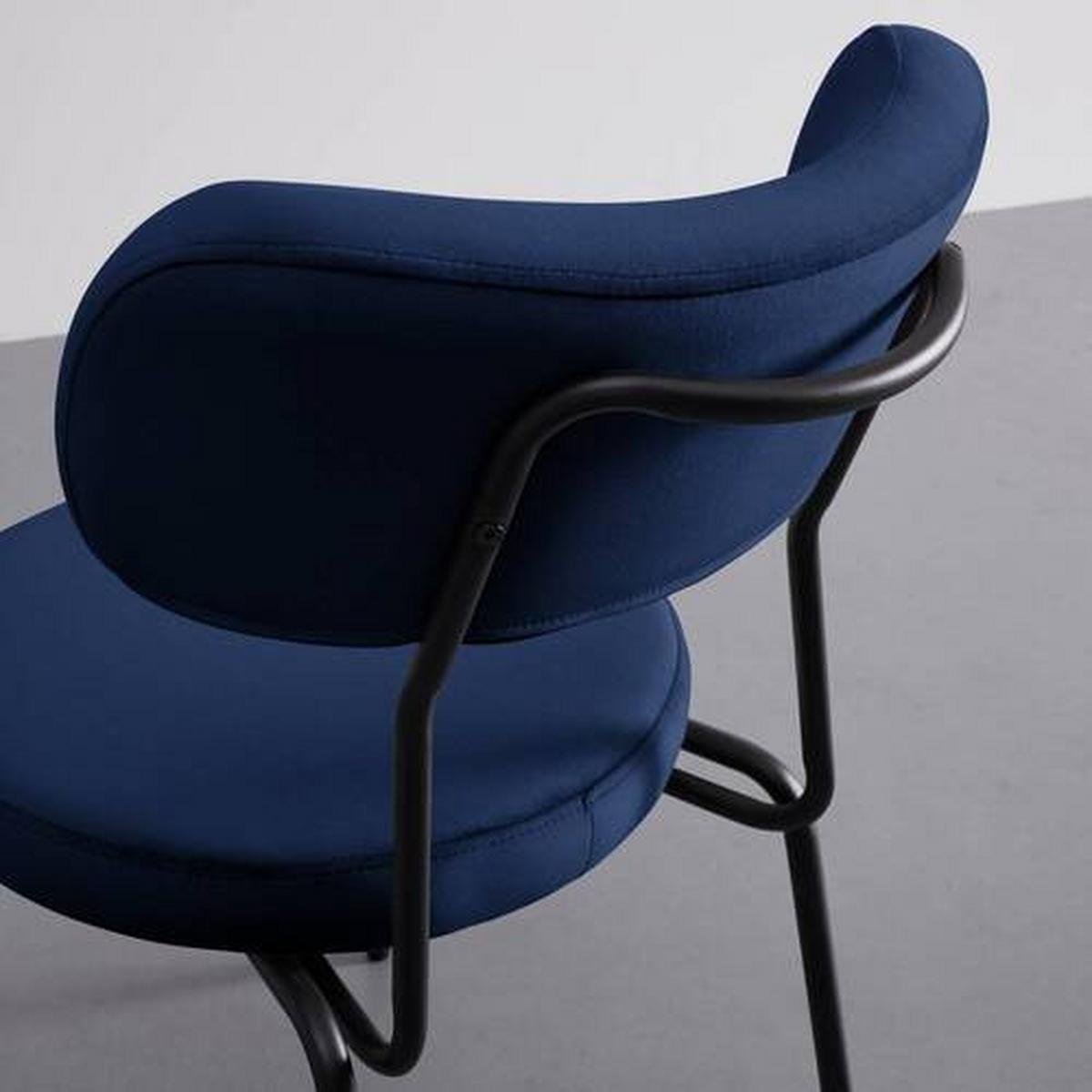 KRZESŁO LEA - niebieski/czarny, Modern, metal/drewno (51/82/63cm) - Bessagi Home