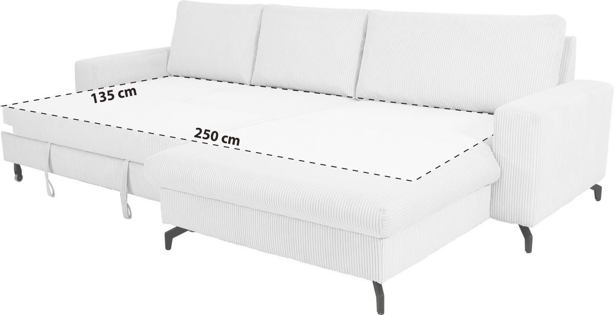 Kutna Garnitura Cloud - cappuccino, Trend, tekstil (290/178cm) - Modern Living