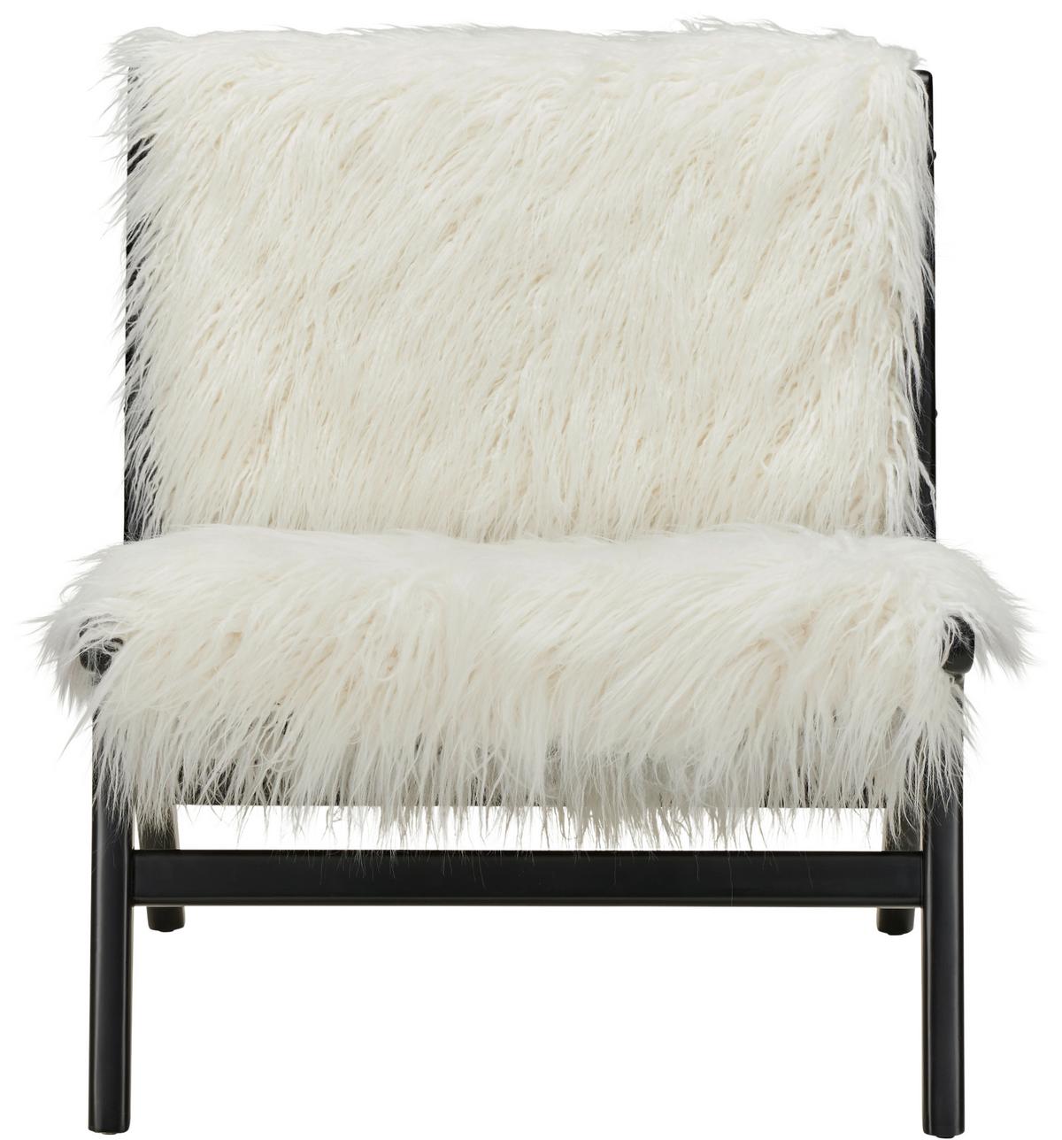 Armlehnstuhl in Schwarz/Weiss - Weiss/Schwarz, Lifestyle, Holz (64/72/76,5cm) - Zandiara