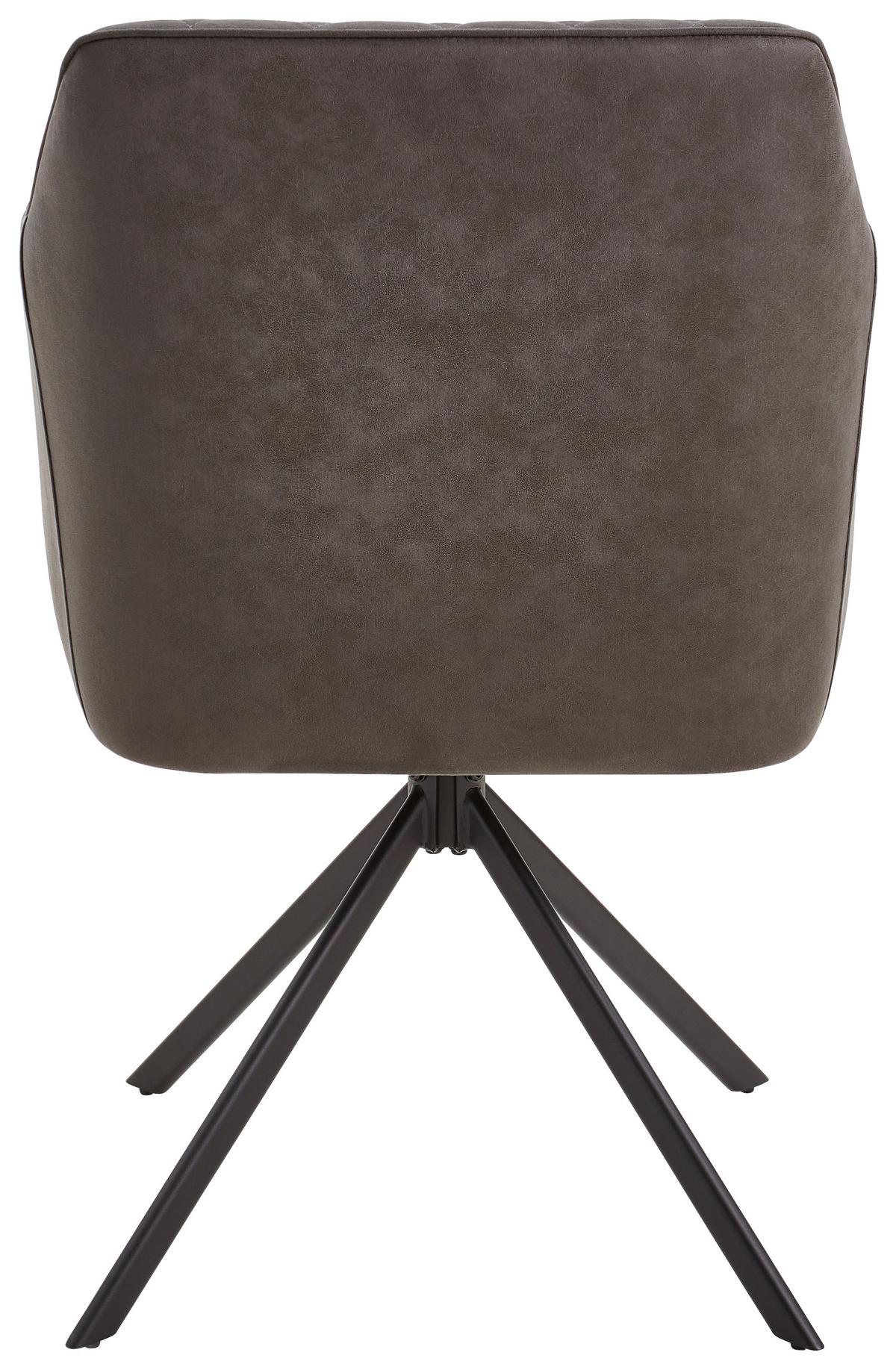 KRZESŁO Z PODŁOKIETNIKAMI LELA - czarny/szary, Modern, metal/drewno (60/91/56cm) - Livetastic