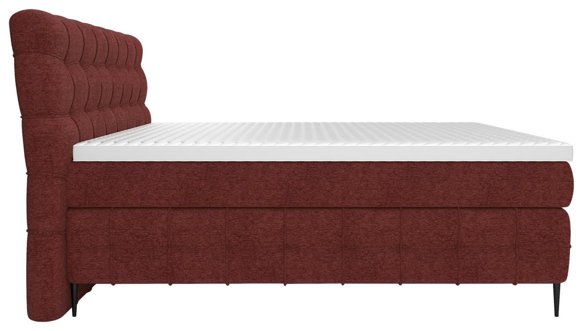 PAT BOXSPRING SCARLETT - roșu închis, Konventionell, lemn/textil (160/200cm)