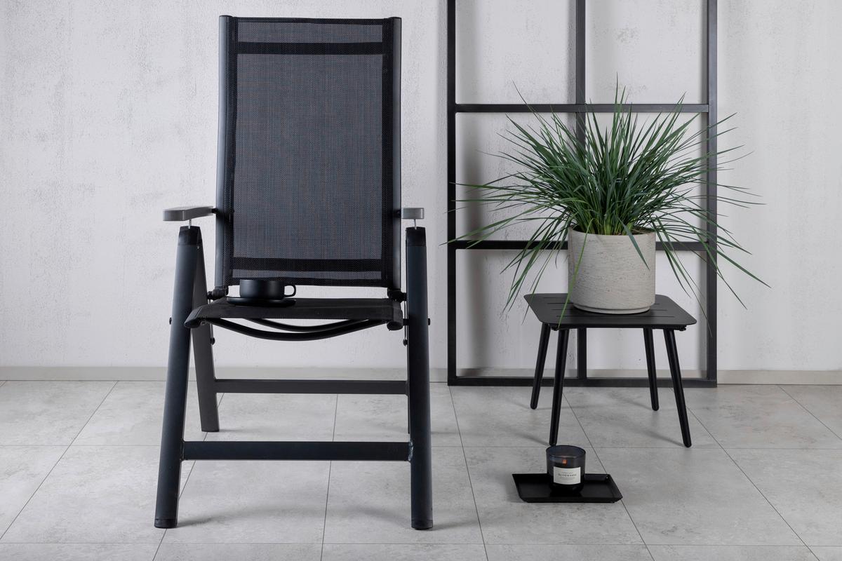 Gartensessel-2er Set Albany ca. 59x109x67 cm Schwarz - Schwarz, KONVENTIONELL, Metall (59/109,5/67cm) - Gardenson