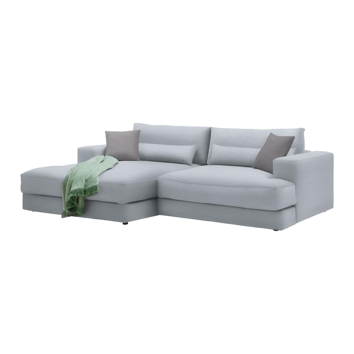 Ecksofa Fabiona links Grau - Schwarz, MODERN, Holz/Kunststoff (194/85/268cm) - Premium Living