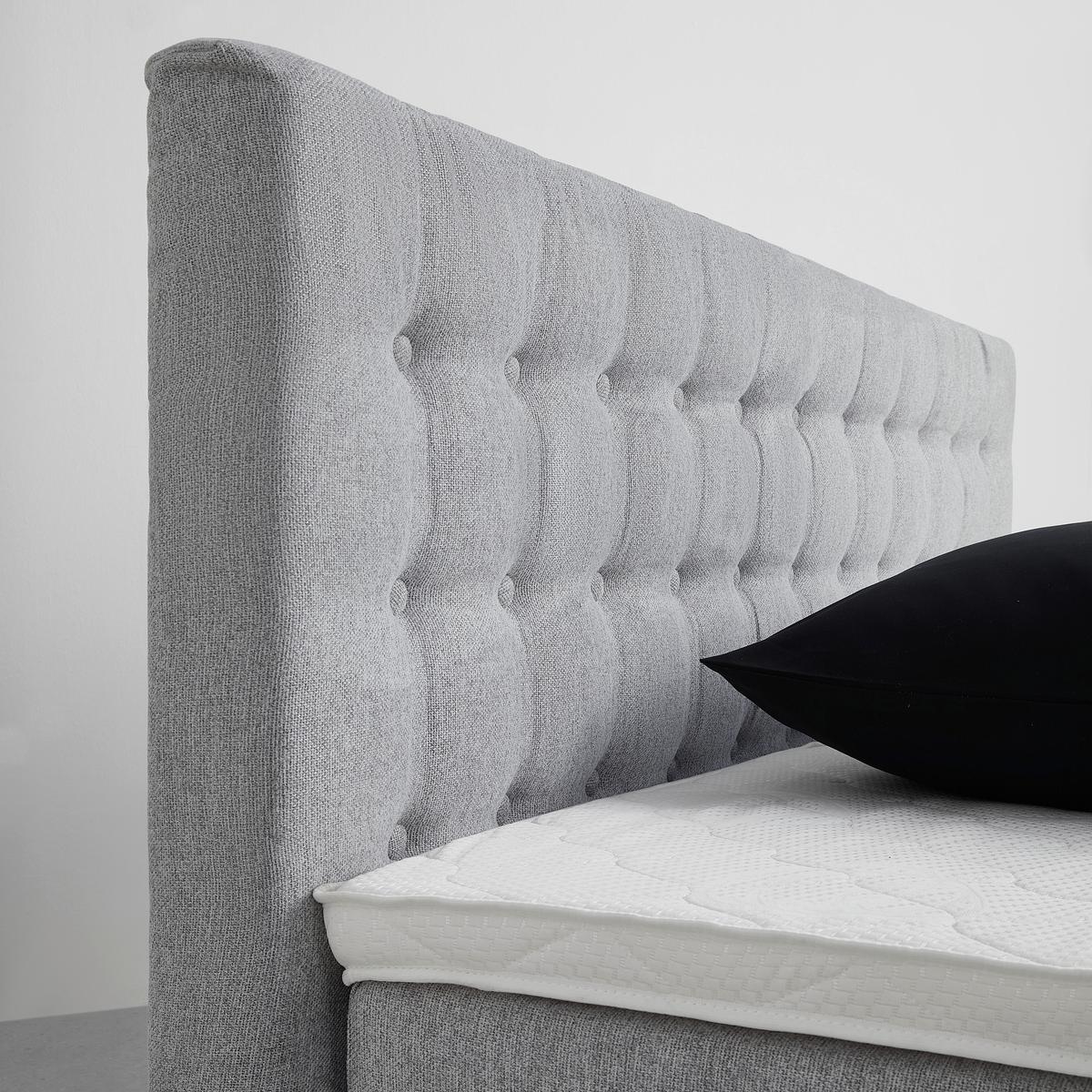 Boxspringbett Luzern Hellgrau ca. 180x200cm - Hellgrau/Schwarz, KONVENTIONELL, Kunststoff/Textil (180/200cm) - Premium Living
