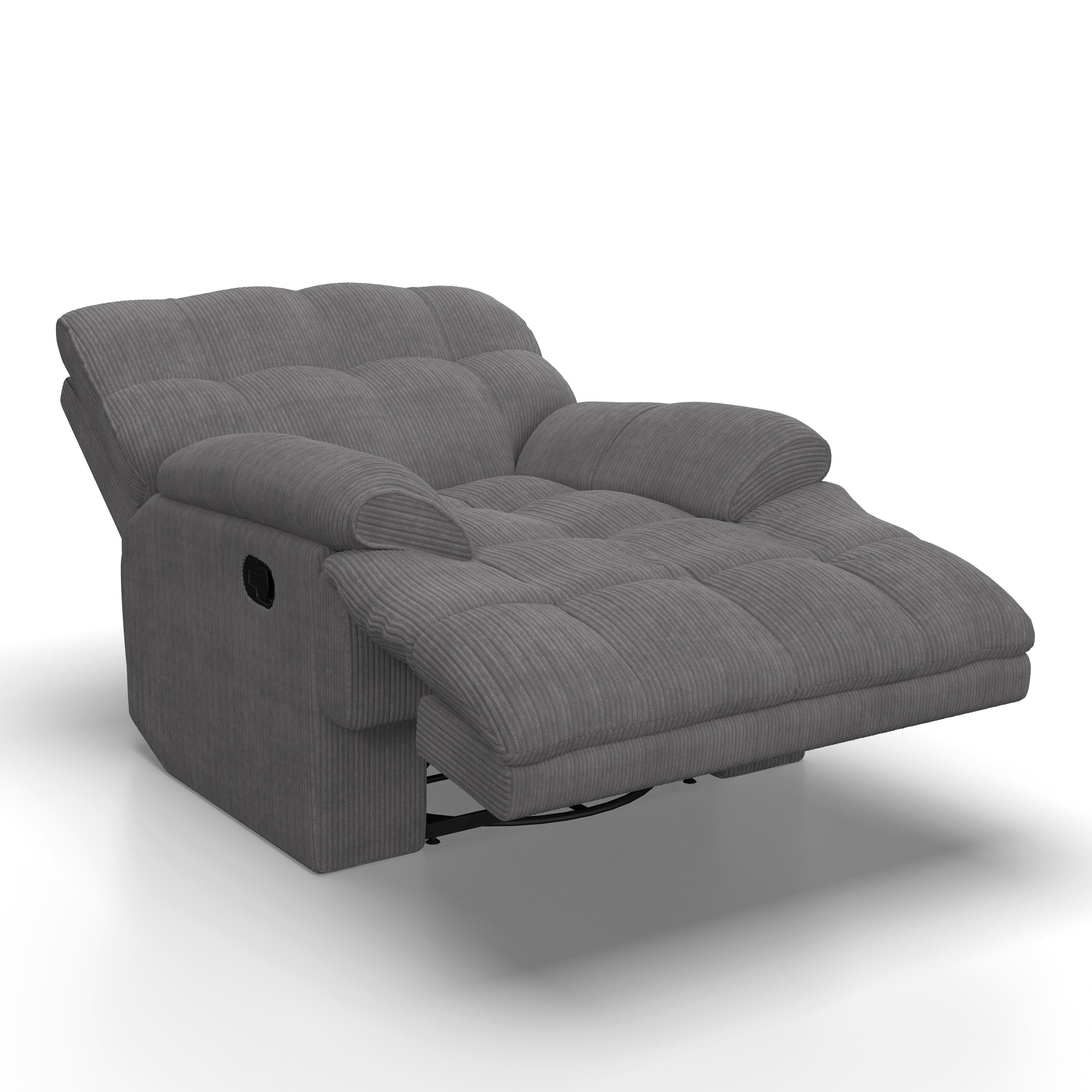 Scaun de relaxare NATALIE - gri închis, Modern, lemn/textil (98/94/106cm) - Bessagi Home