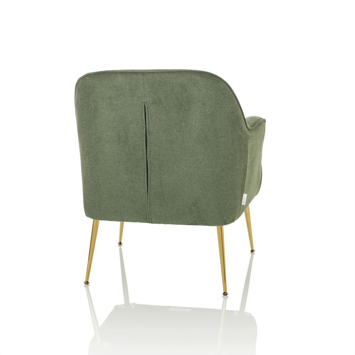 Naslanjač Thassos, Zelena - zelena, Moderno, kovina/tekstil (70/82/66cm) - MID.YOU