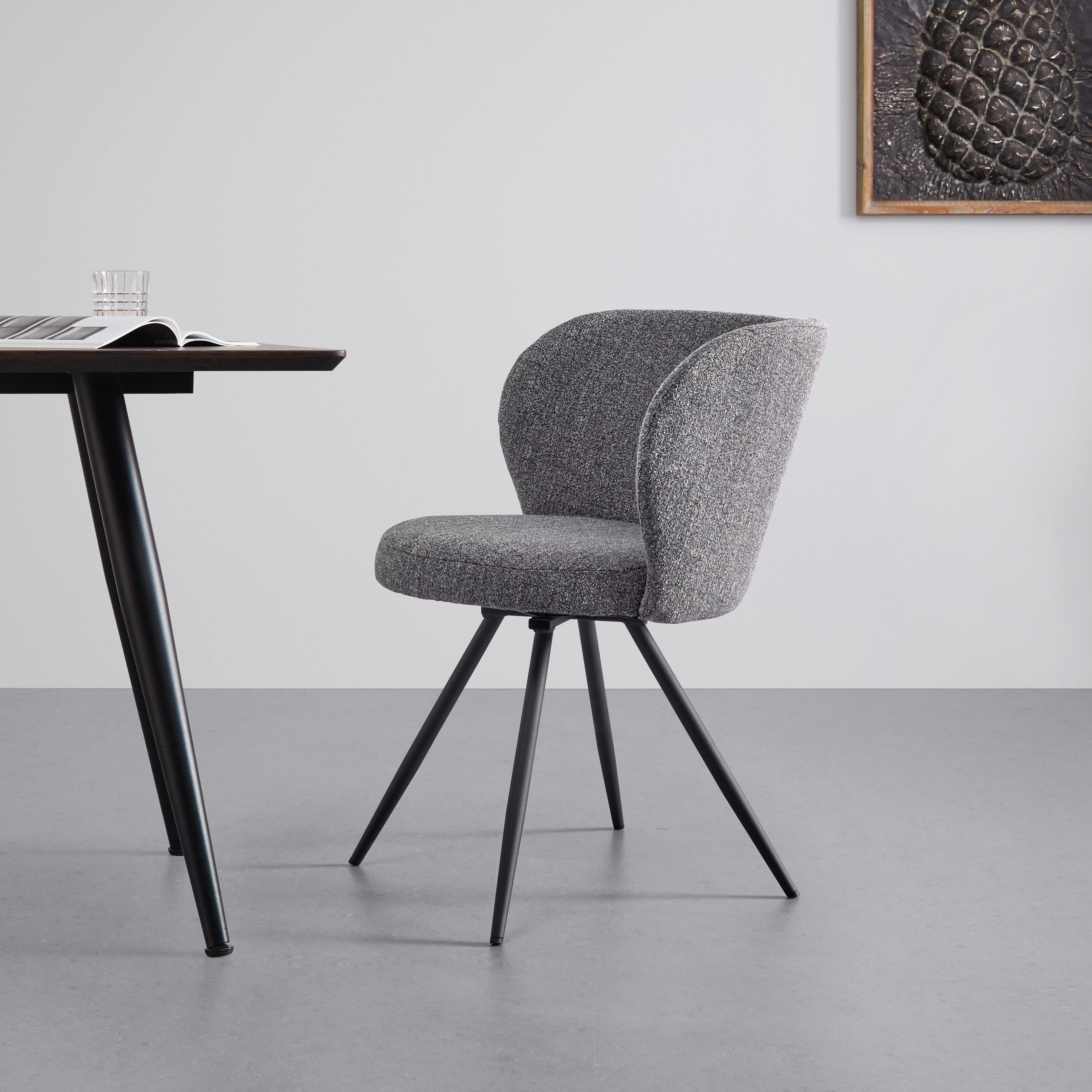 KRZESŁO CARLINA - jasnoszary/czarny, Modern, metal/drewno (60/79/59cm) - Bessagi Home