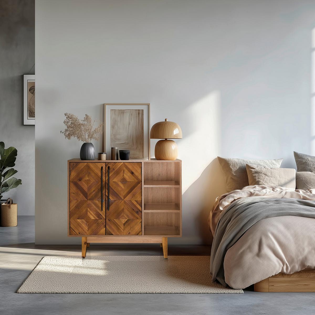 Komoda Santjago Wood, Rjava - črna/temno rjava, Moderno, kovina/les (95/32/79,5cm) - MID.YOU