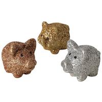 Dekoschwein Piggy diverse Farben - Silberfarben/Roségold, KONVENTIONELL, Keramik (2,5/4/3cm) - Mömax