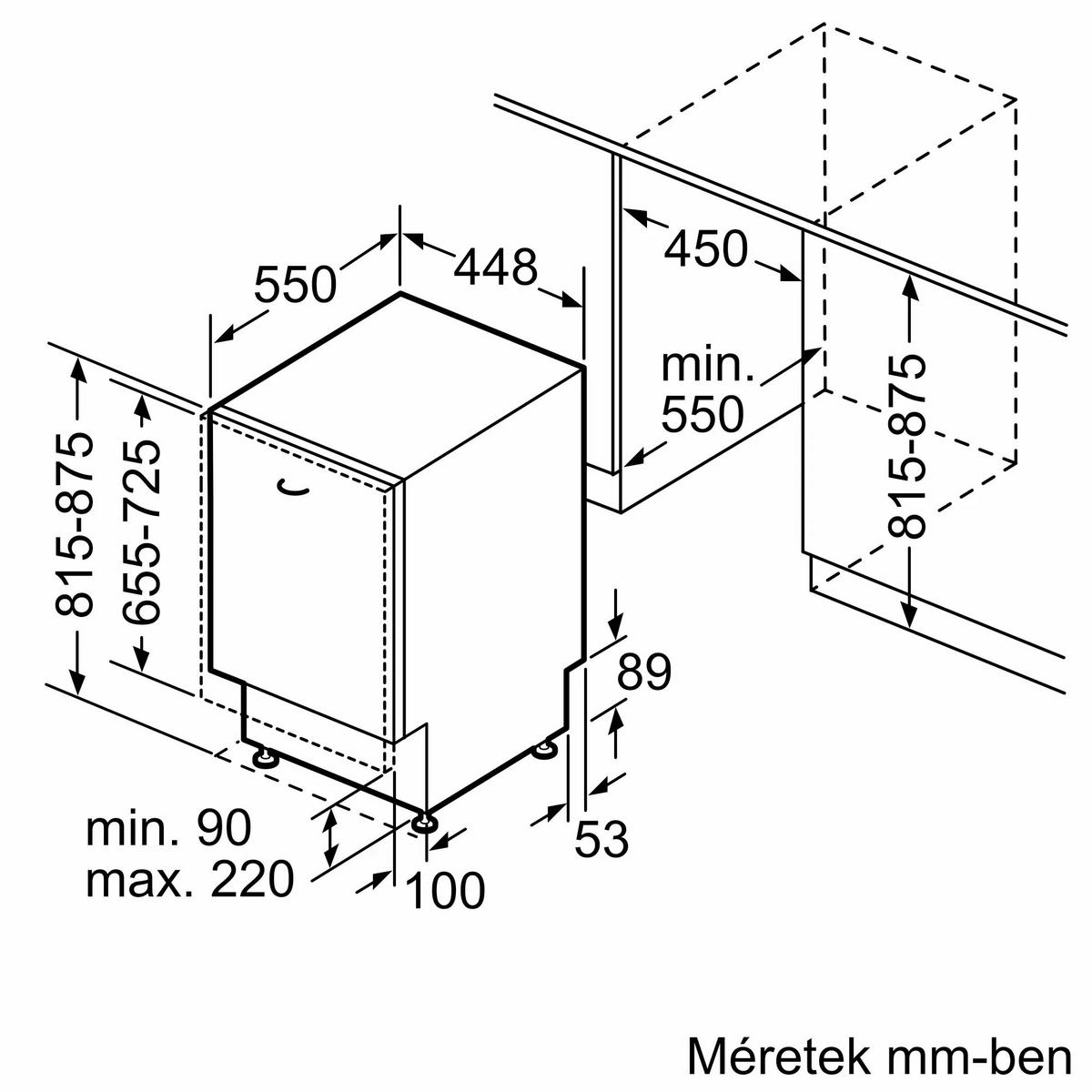 Integrálható Mosogatógép Spv4emx17e - (44,8/81,5/55cm) - Bosch