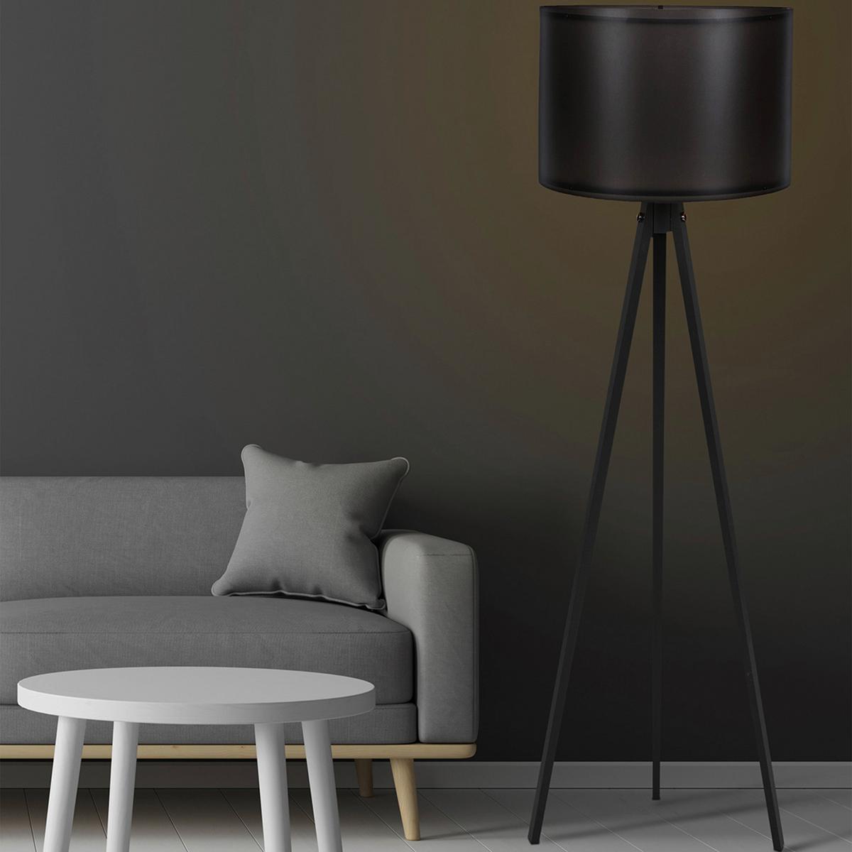 LAMPA STOJĄCA 3808007301 - czarny, Trend, materiał drewnopochodny/tworzywo sztuczne (38/145cm) - P & B