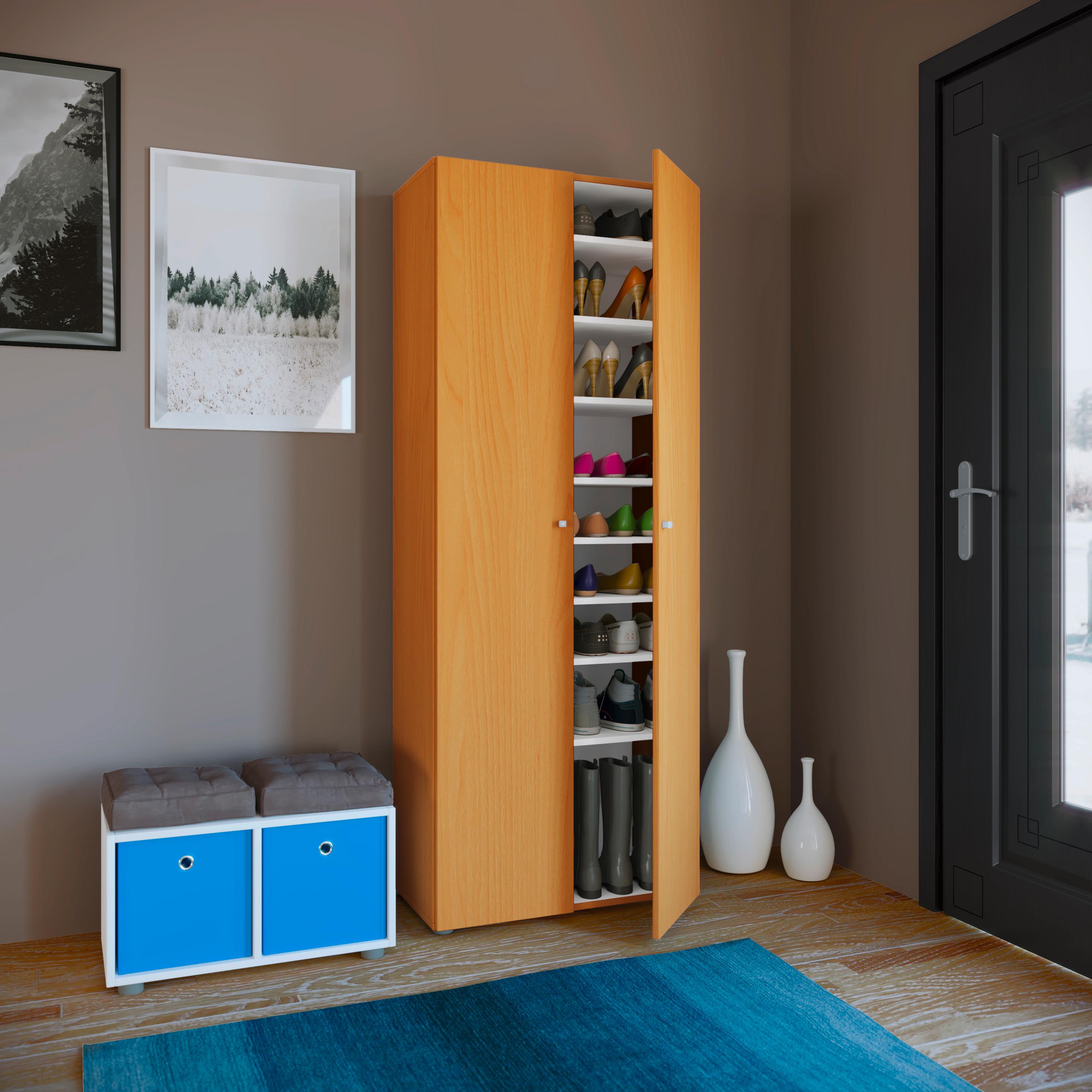 Omara Za Čevlje Vandol, Barva Bukve - črna/barve bukve, Design, umetna masa/leseni material (71/180/39cm) - MID.YOU