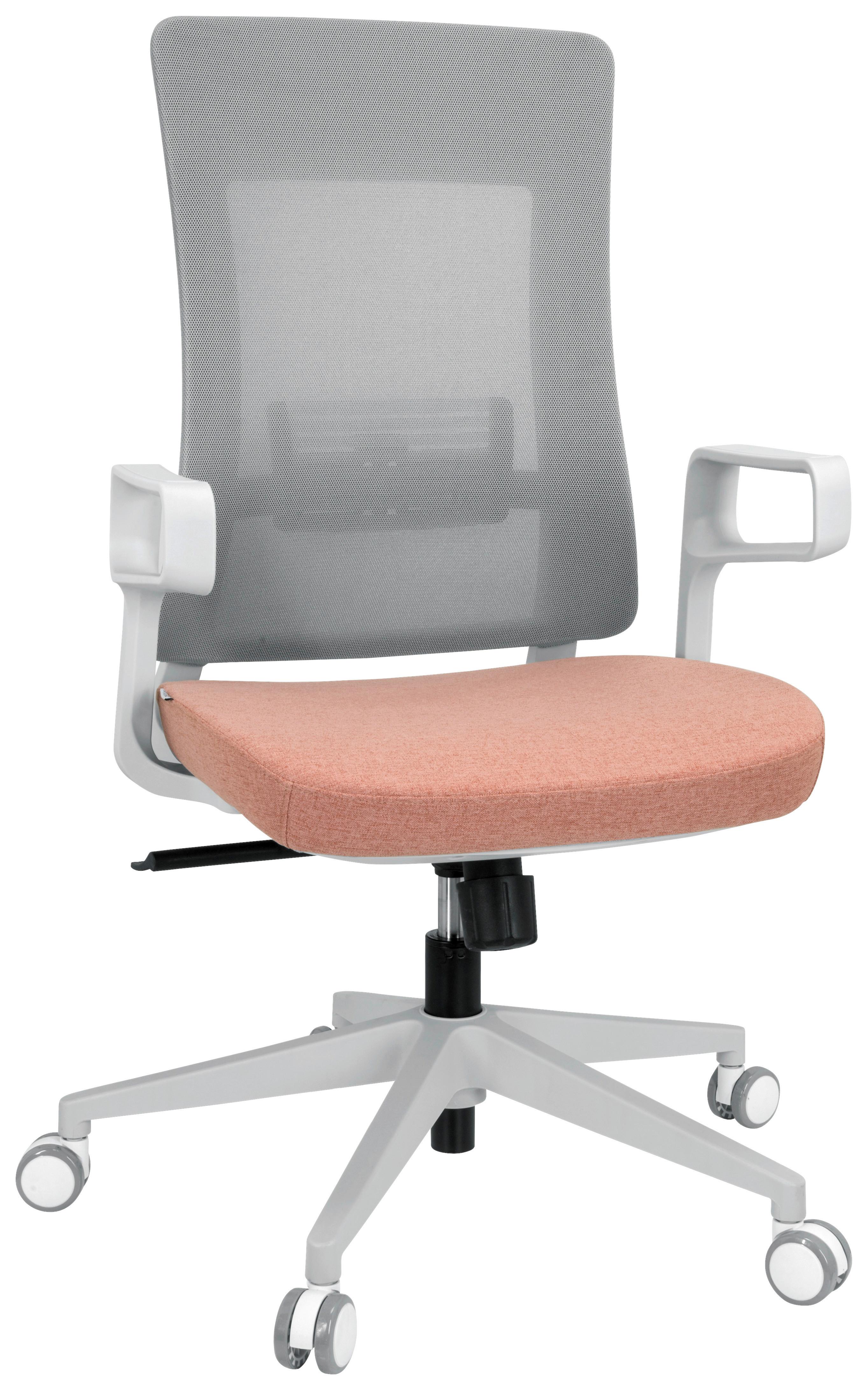 Pisarniški Stol Comfio Wm, Siva, Roza - roza/siva, Basics, umetna masa/tekstil (58/104/59cm) - MID.YOU