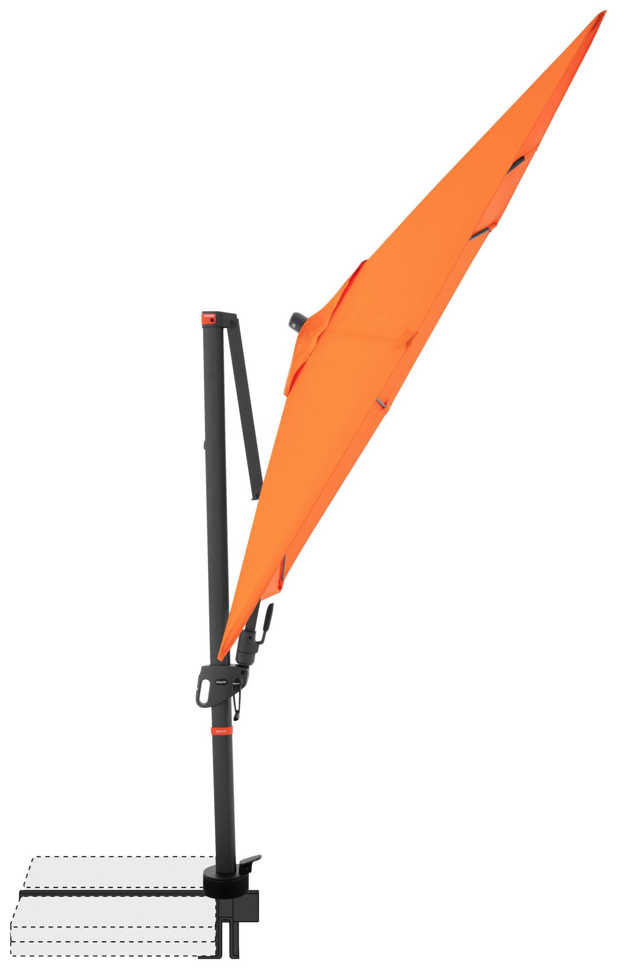 Ampelschirm MyZone Orange ca. 210x210cm - Anthrazit/Orange, Basics, Textil/Metall (210/210cm) - Doppler
