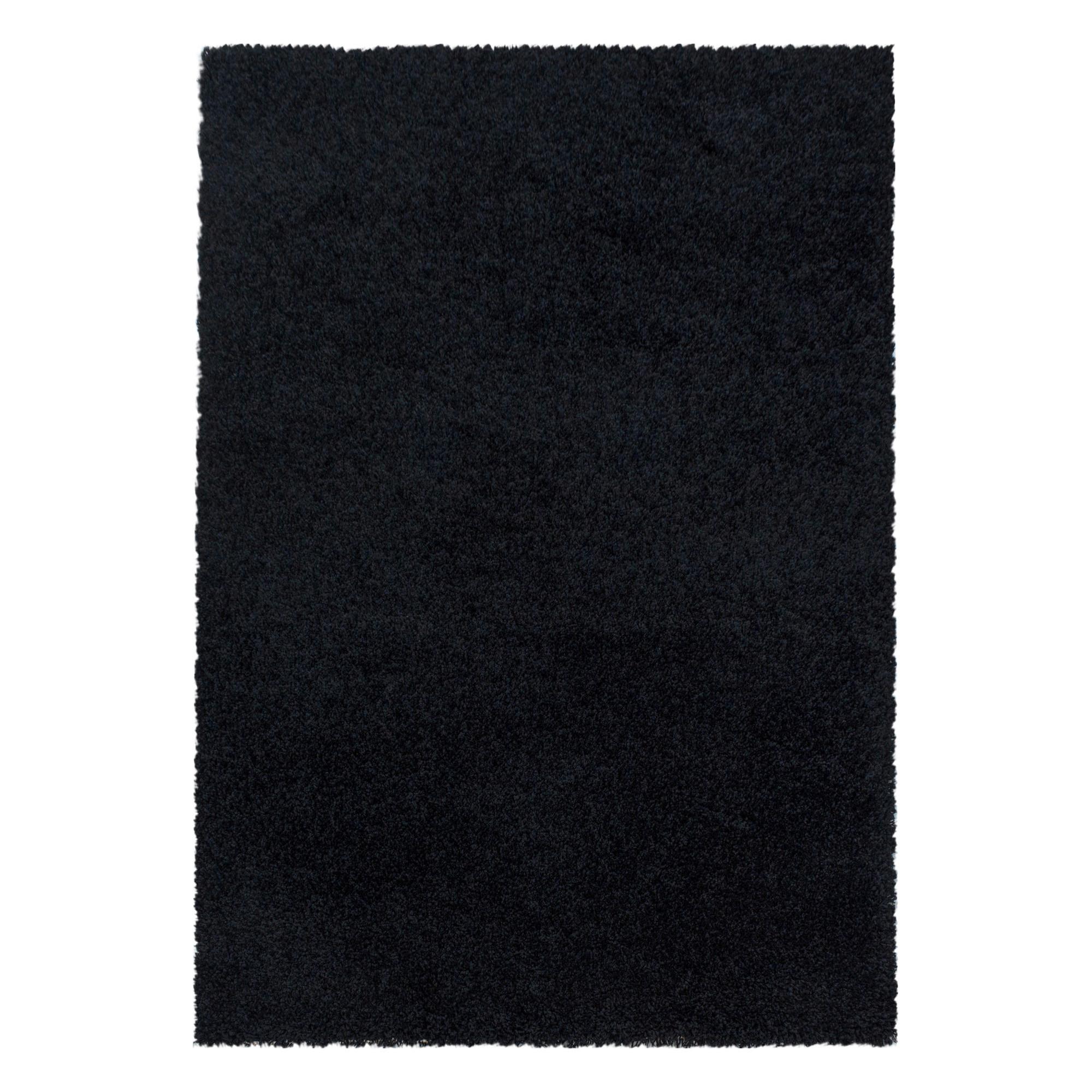 Hochflorteppich Sydney 3000 Schwarz ca. 80x150cm - Schwarz, Basics, Textil (80/150cm)