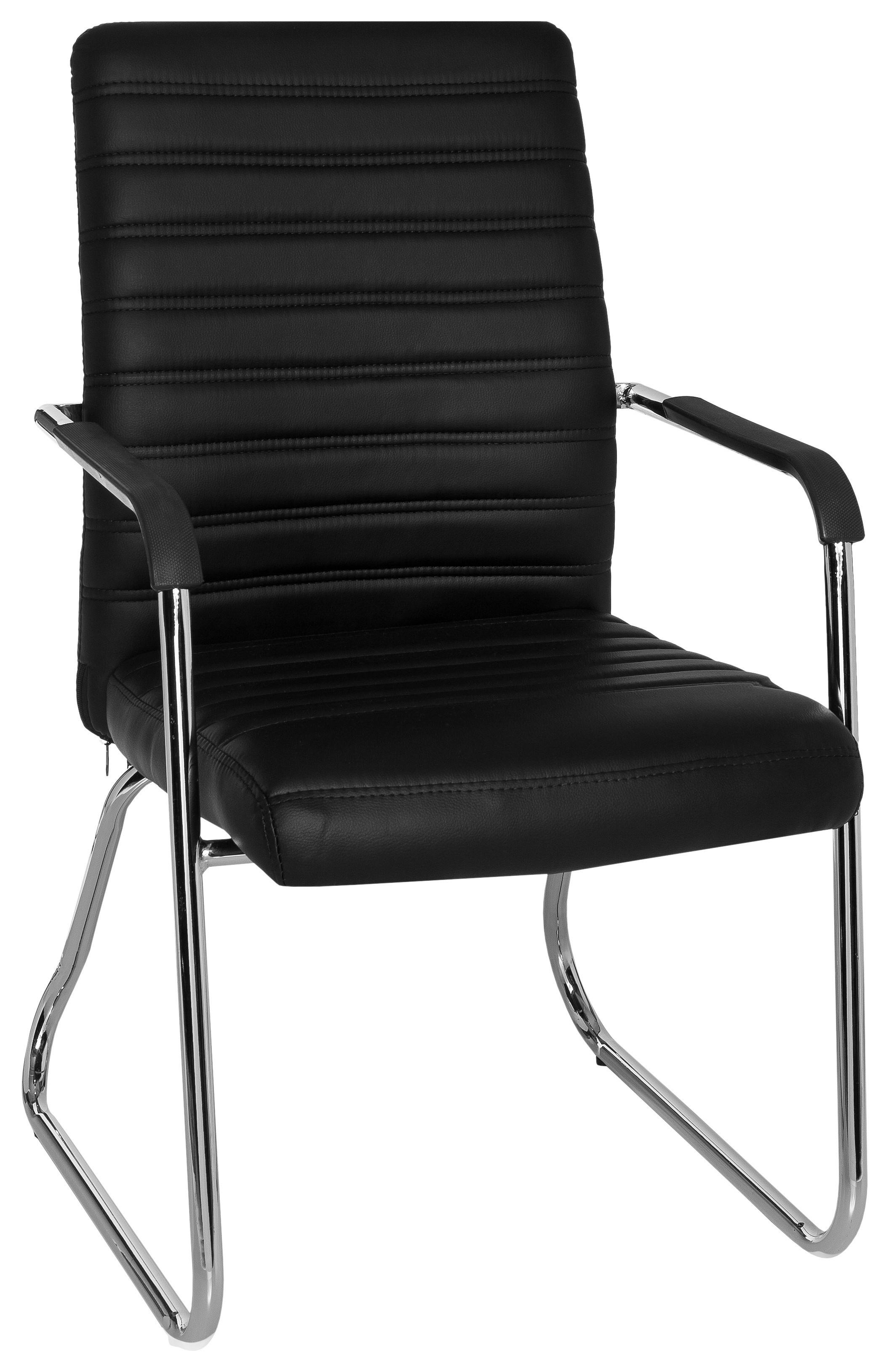 Konferenčni Stol Steel V, Črna - barve kroma/črna, Moderno, kovina/umetna masa (55/96/46cm) - MID.YOU