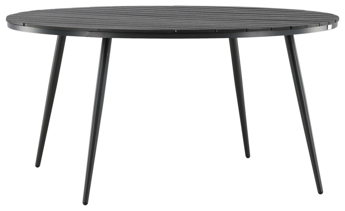 GARTENTISCH BREAK - Schwarz, KONVENTIONELL, Kunststoff/Metall (150/150/74cm) - Gardenson