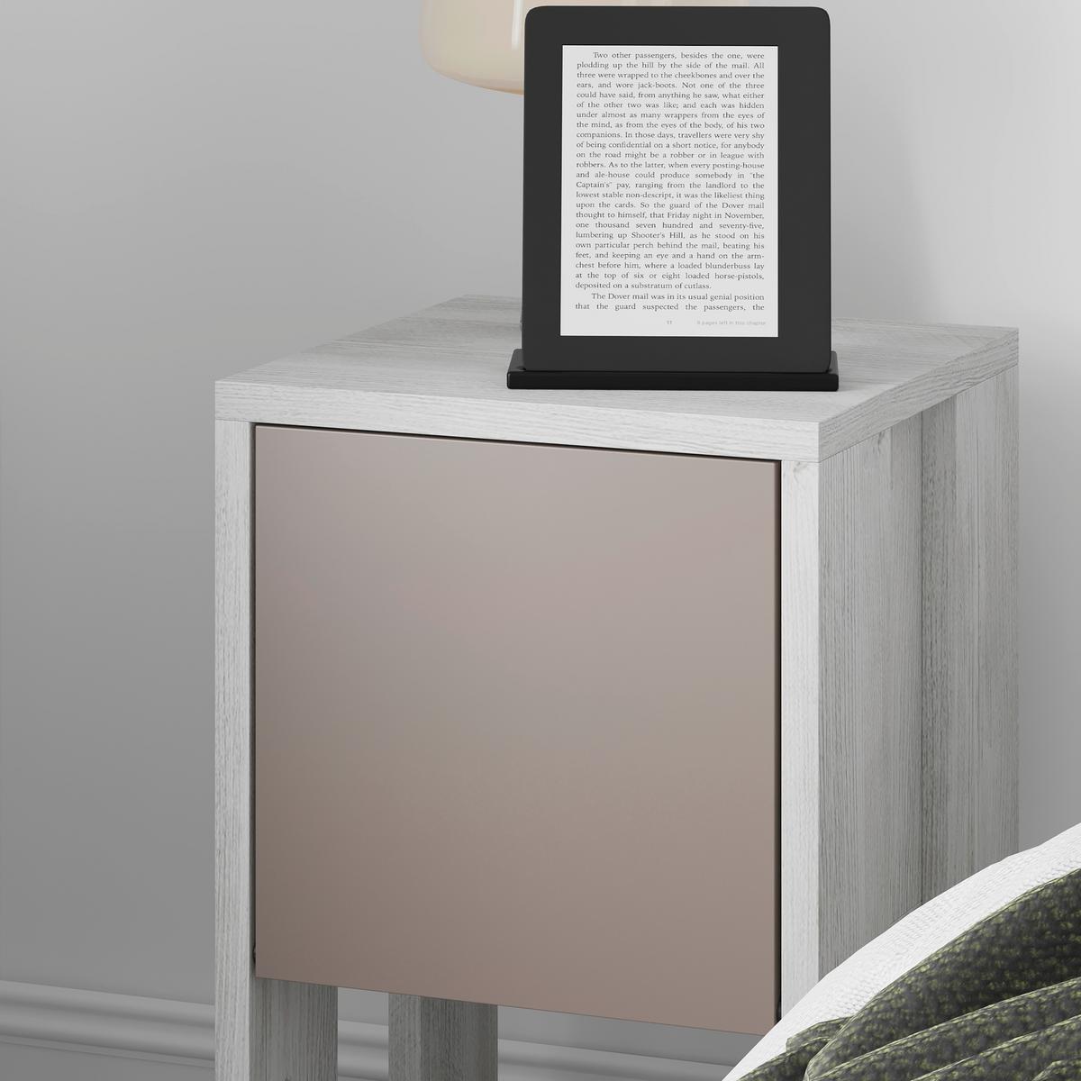Nachttisch Ema ca. 30x55x30 cm Beige - Beige, Design, Holzwerkstoff (30/55/30cm) - Livetastic