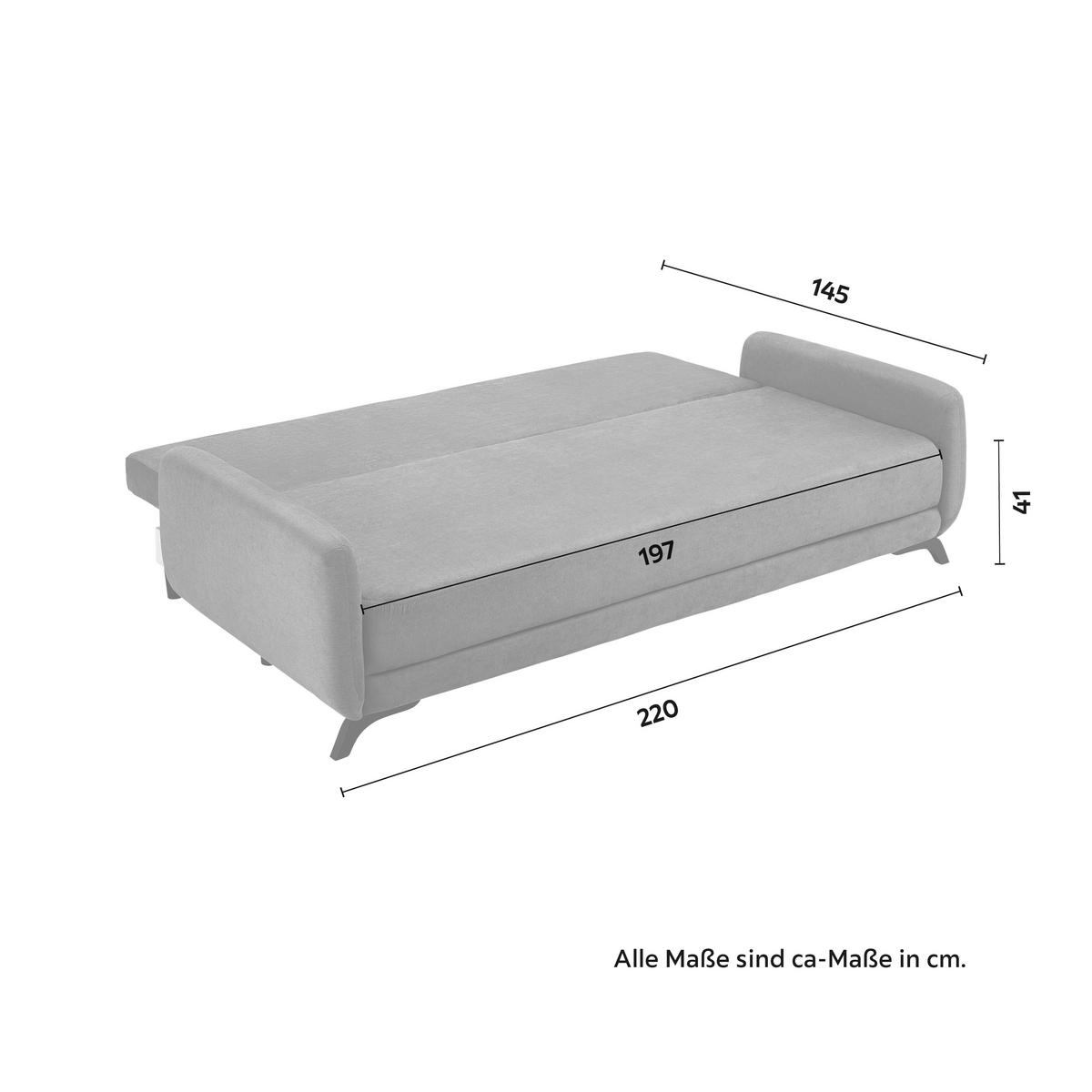 Canapea extensibilă OLIVER - antracit/culoare lemn acacia, Modern, lemn/textil (220/74/93cm) - Bessagi Home