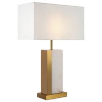 Tischleuchte Bianco - Weiss/Messingfarben, Trend, Textil/Stein (45/22/67,5cm) - MAYTONI
