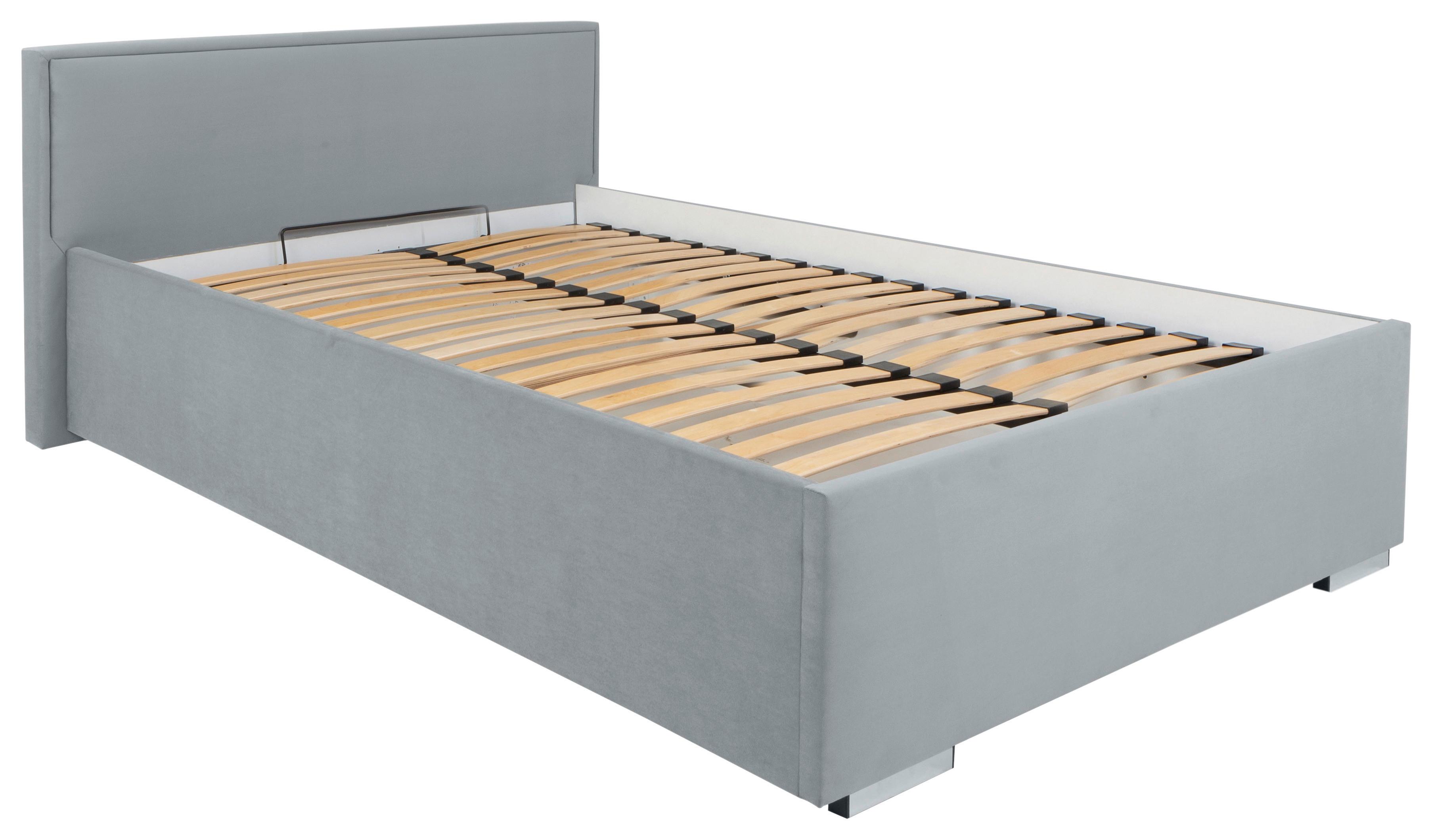 Postelja Boxspring Anadia I I, Siva, Predal, 120x200 - siva, Konvencionalno, kovina/umetna masa (120/200cm)