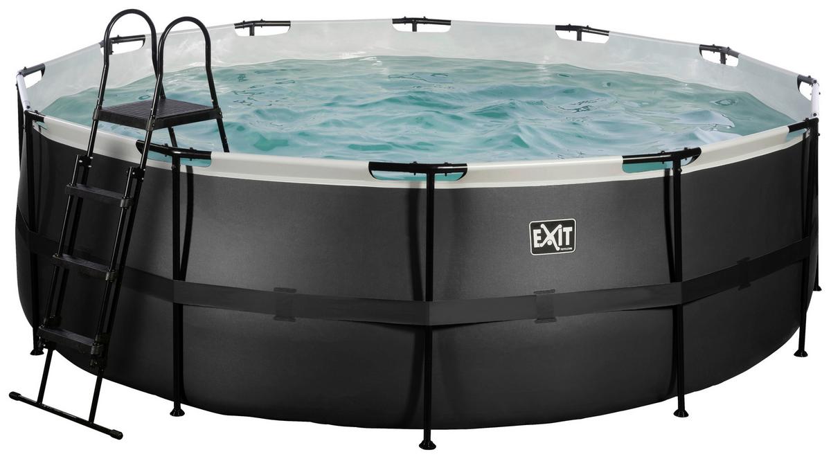 Bazen Exit Black Pool, Črpalka S Peščenim Filtrom, Ø 427cm - črna, Konvencionalno, kovina (427/122cm) - EXIT Toys