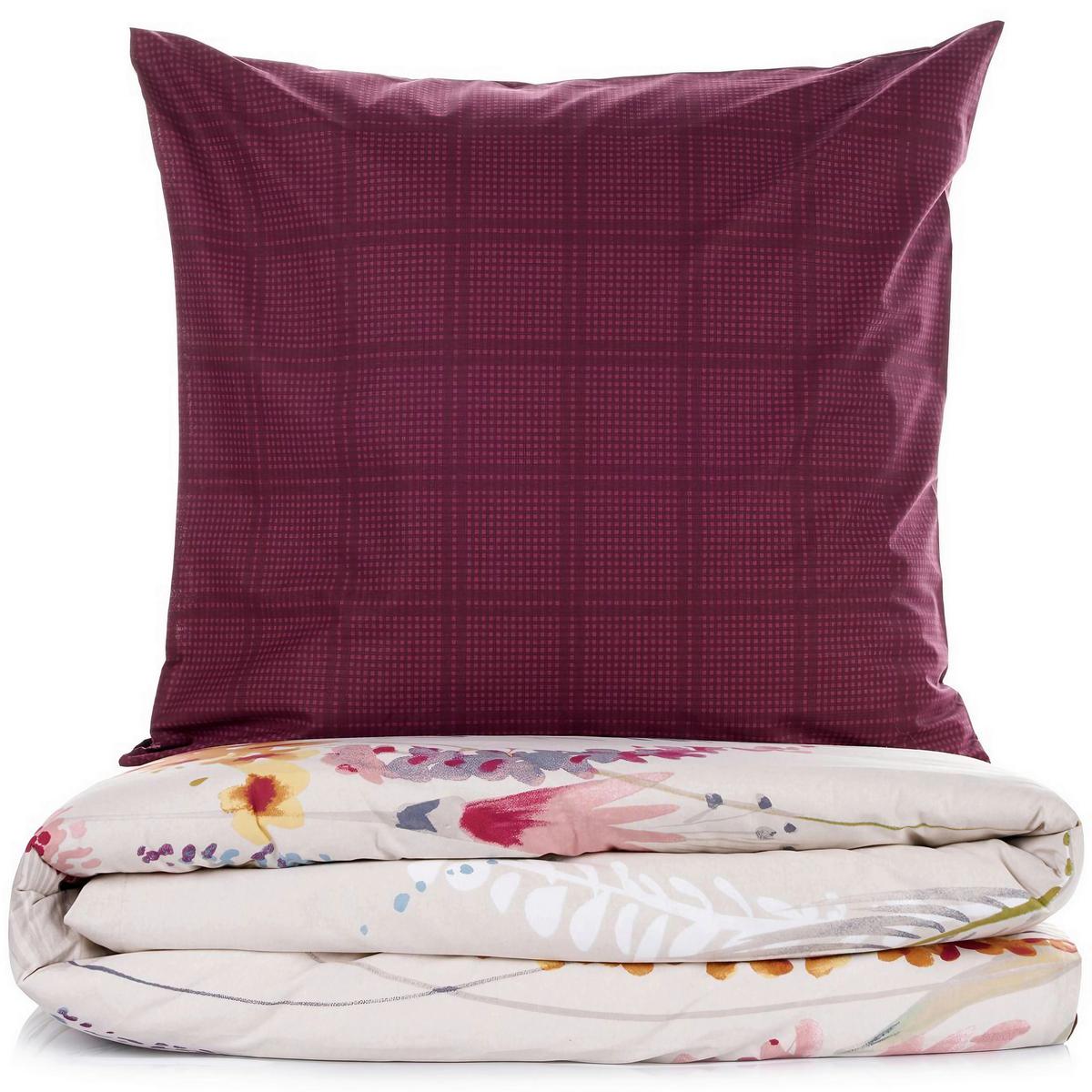POŚCIEL FLOS - CLARET RED - czerwony, Basics, tkanina (135/200cm)