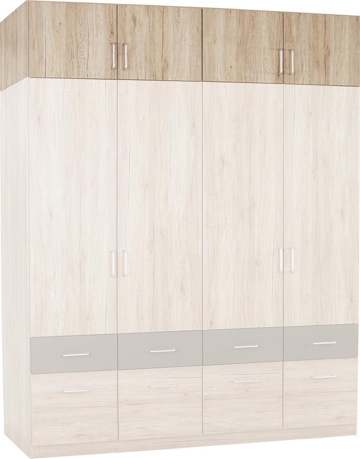 Nastavak Ormara Aalen-Extra - boje hrasta/boje aluminija, Konvencionalno, drvni materijal/plastika (181/39/54cm)