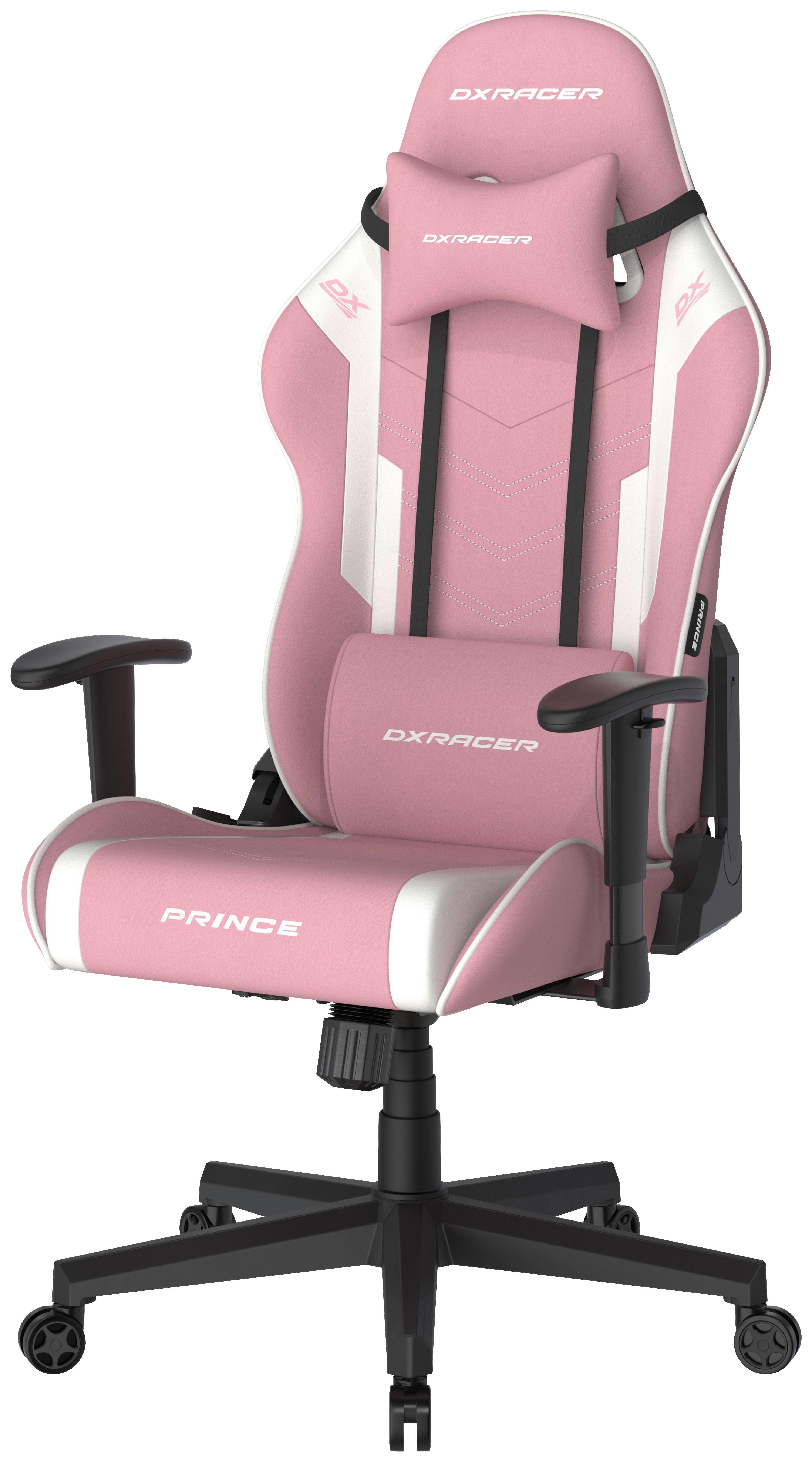 GAMINGSTOL PRINCE - vit/pink, Modern, textil/plast (67/126/67cm) - Dxracer