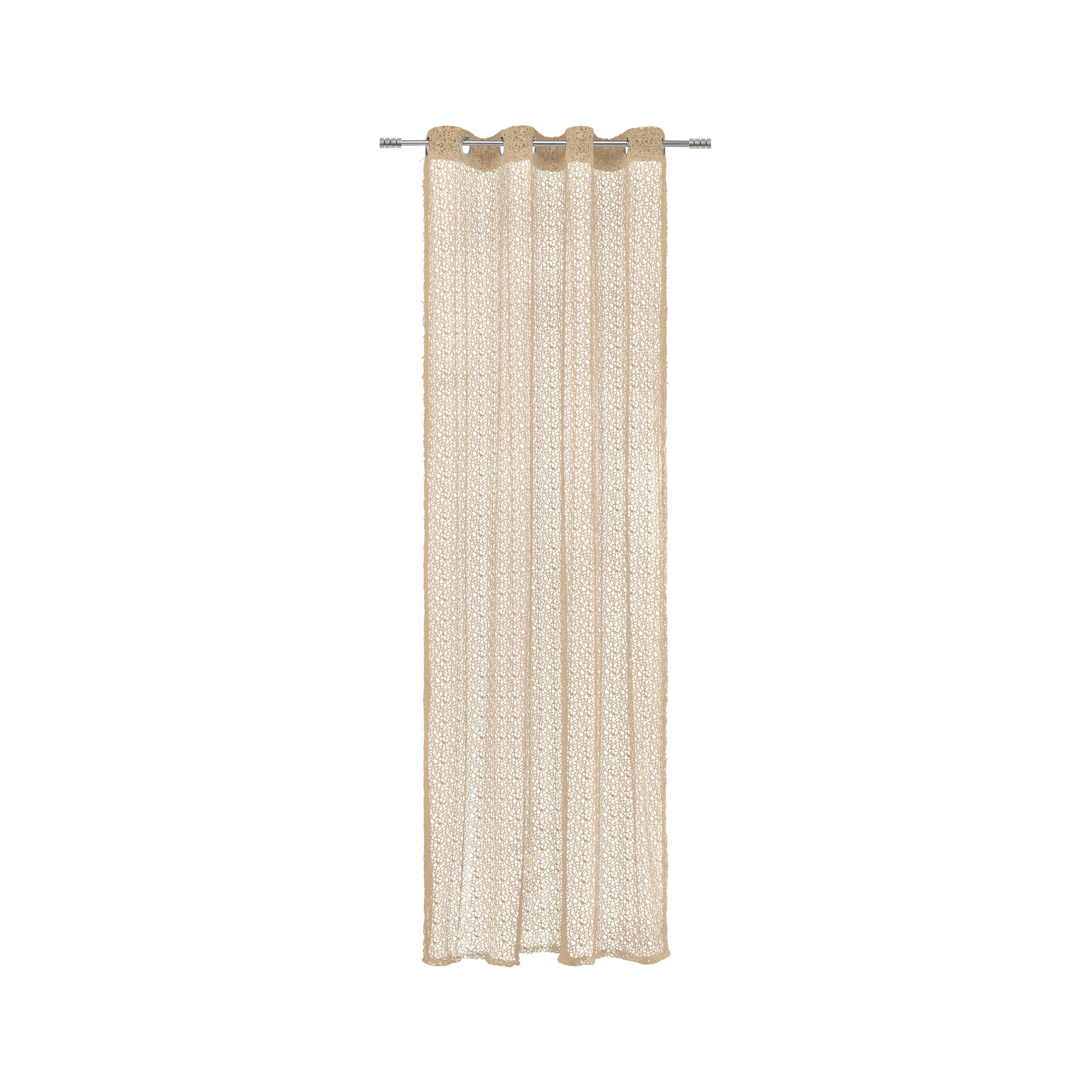 Zavesa Z Obročki Astrid - svetlo rjava, Moderno, tekstil (140/245cm) - Modern Living