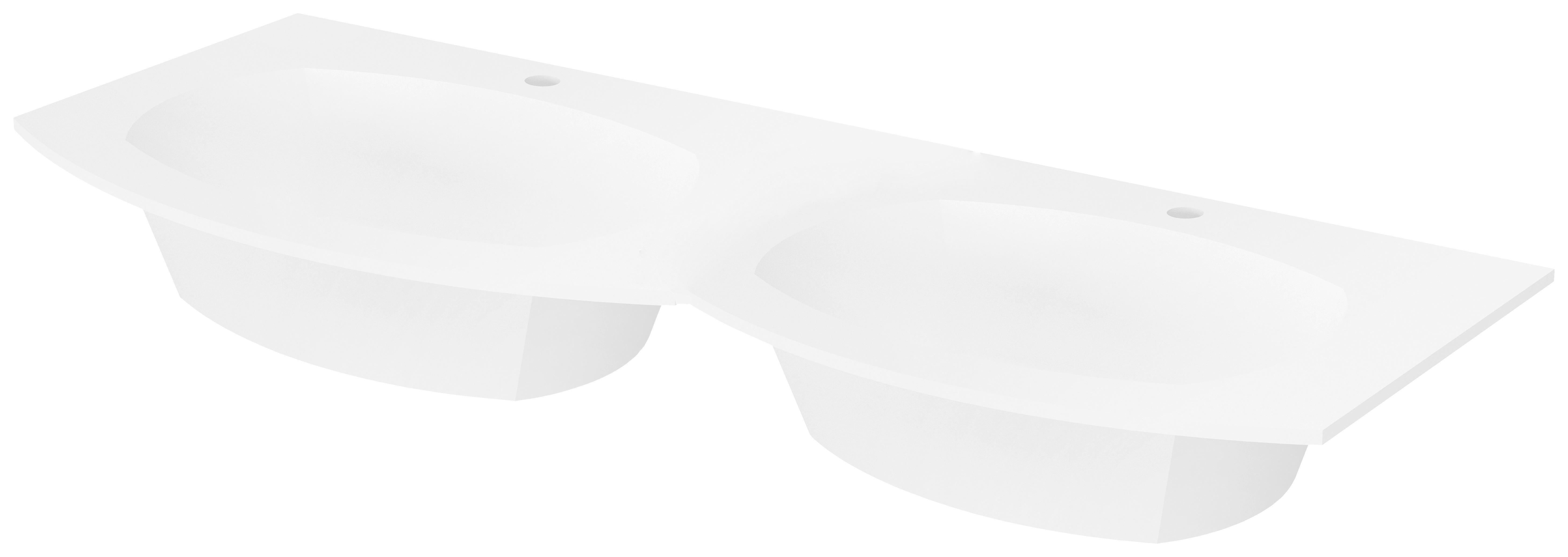 Dupla Mosdókagyló Armonia - fehér, Modern, kő (139/14/51cm)