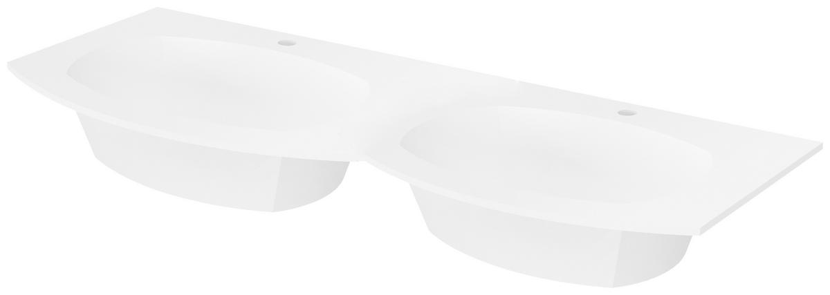 Dupla Mosdókagyló Armonia - fehér, Modern, kő (139/14/51cm)