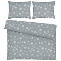 Posteljina 200x200cm 2x60x80cm Pusteblume - siva, Konvencionalno, tekstil (200/200cm) - Modern Living