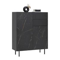 Highboard Valea Grau - Schwarz, MODERN, Holzwerkstoff/Kunststoff (110/140/42cm) - Premium Living