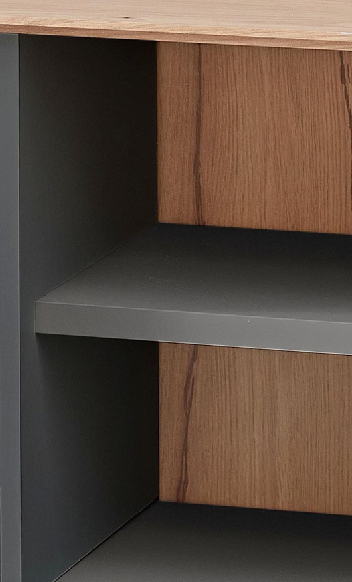 SZAFKA UCHYLNA NA BUTY DIANA - czarny/kolor grafitowy, Modern, materiał drewnopochodny/metal (100/84/37cm) - Voleo