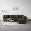 Ecksofa Axel Dunkelgrün - Dunkelgrün/Schwarz, MODERN, Textil/Metall (291/87/250cm) - Mömax